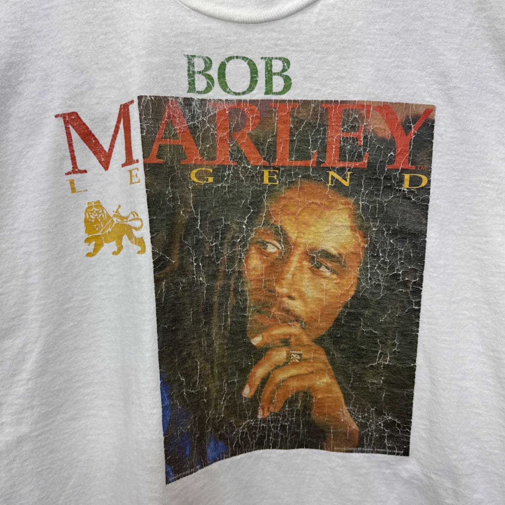 Vintage VINTAGE Bob Marley Music INC LEGEND REGGAE T Shirt Portrait Graphic XL White Unisex 1990s Short Sleeve Cotton Screen Stars Graphic Tee Size US XL / EU 56 / 4 - 2 Thumbnail