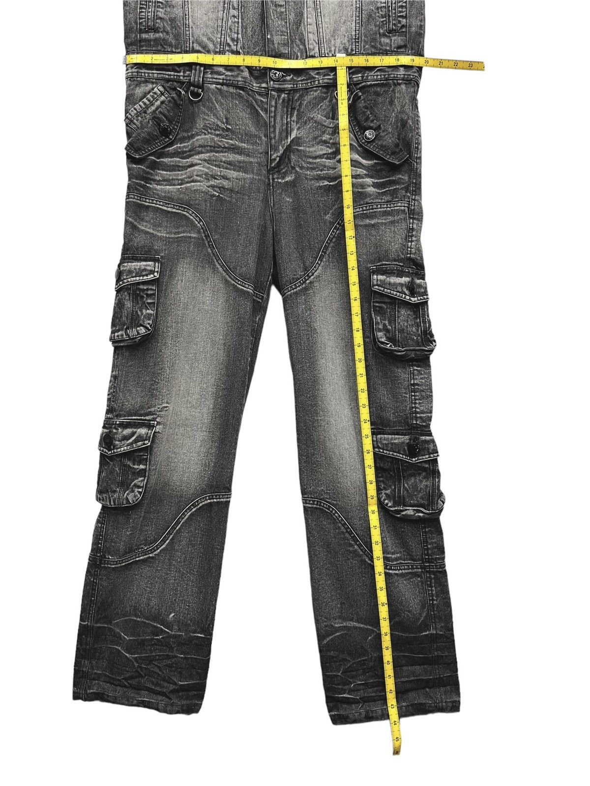 LOWBOX 🔥☠️Vtg LOWBOX Punk Multipocket Cargo Denim Coverall Size US 34 / EU 50 - 12 Thumbnail