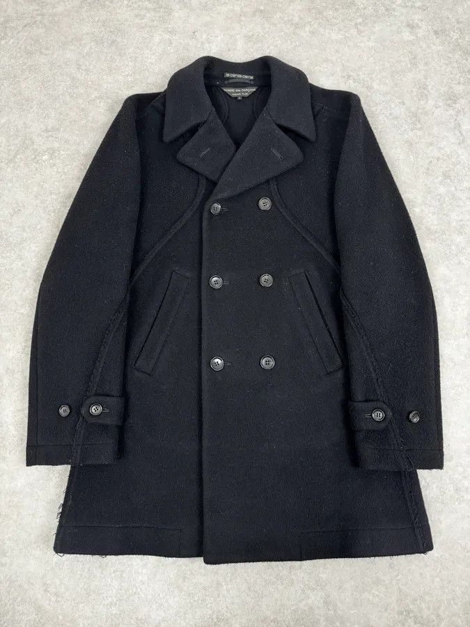 Comme des Garcons AW2003 Comme des Garçons Homme Plus Black Wool Officer Coat Size US L / EU 52-54 / 3 - 1 Thumbnail