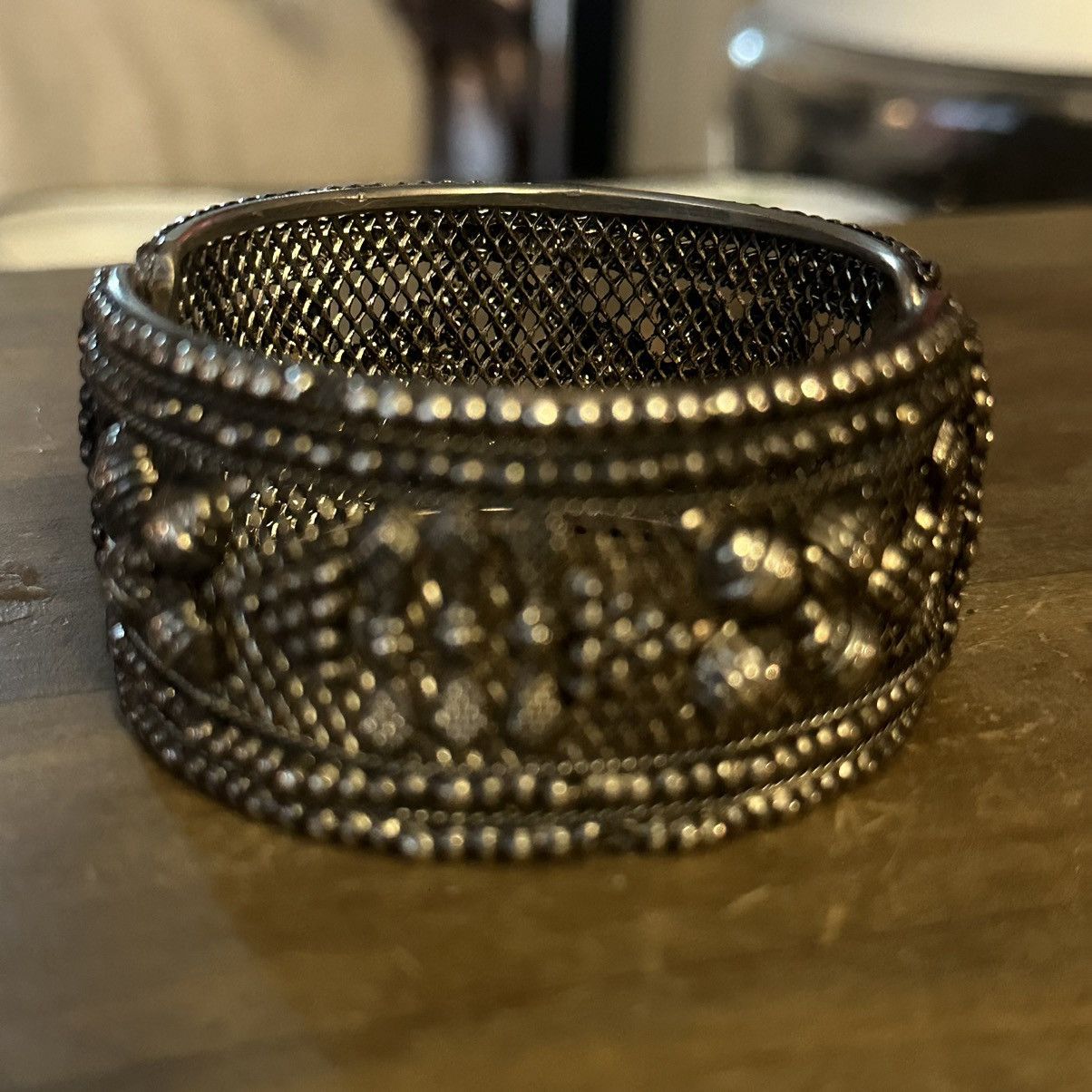 Vintage Vintage mesh art deco hinged bracelet Size ONE SIZE - 4 Thumbnail