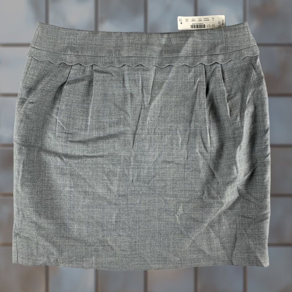 J.Crew JCREW SKIRT GRAY SCALLOPED WOMENS SIZE 8 NWT 30" WAIST Size 30" / US 8 / IT 44 - 1 Thumbnail