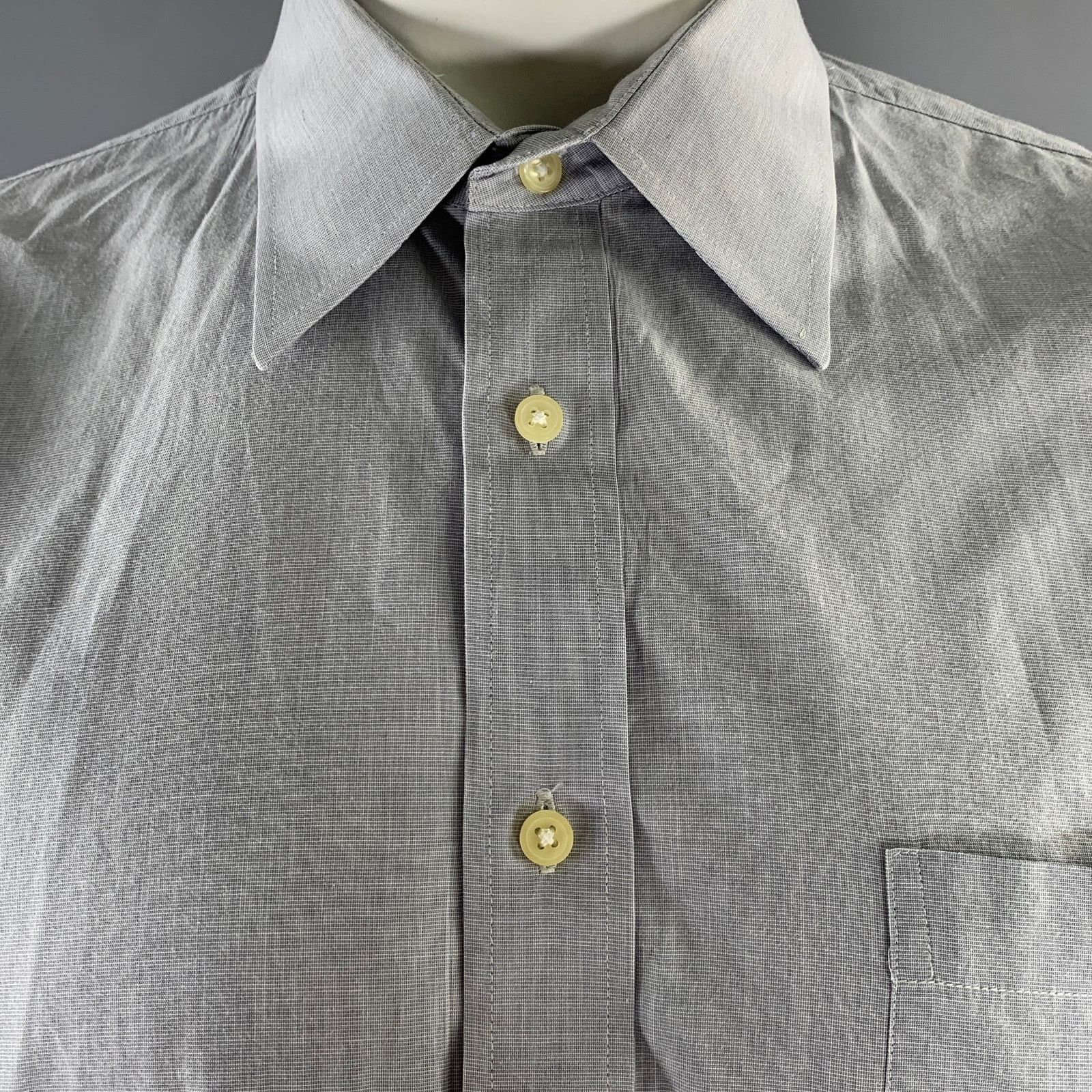 Dior Size XL Grey Heather Cotton Vintage Long Sleeve Shirt Size US XL / EU 56 / 4 - 2 Thumbnail