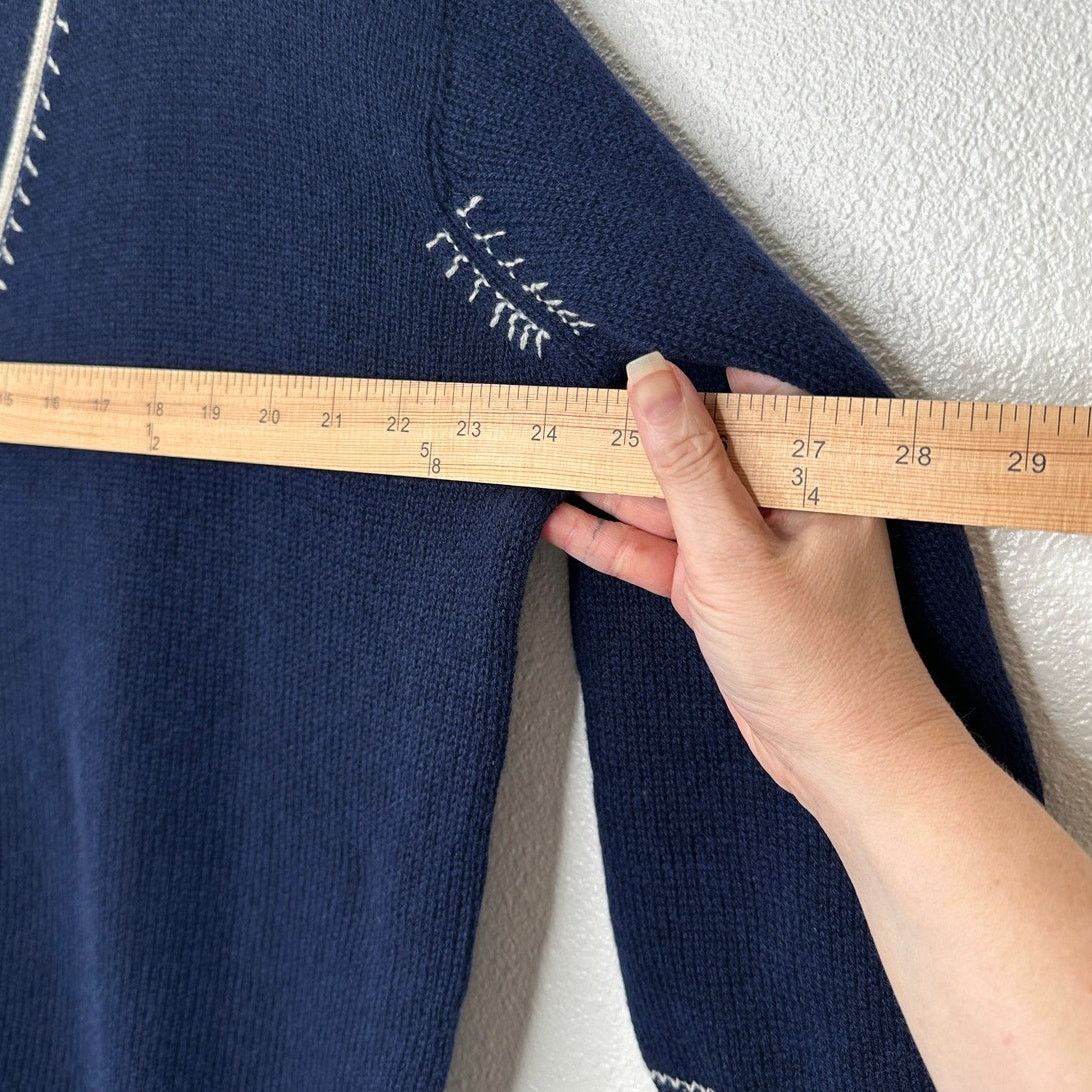 Marni Marni Navy Cream Whip Stitch V-Neck Button Cardigan 42 / XL Size XL / US 12-14 / IT 48-50 - 12 Thumbnail