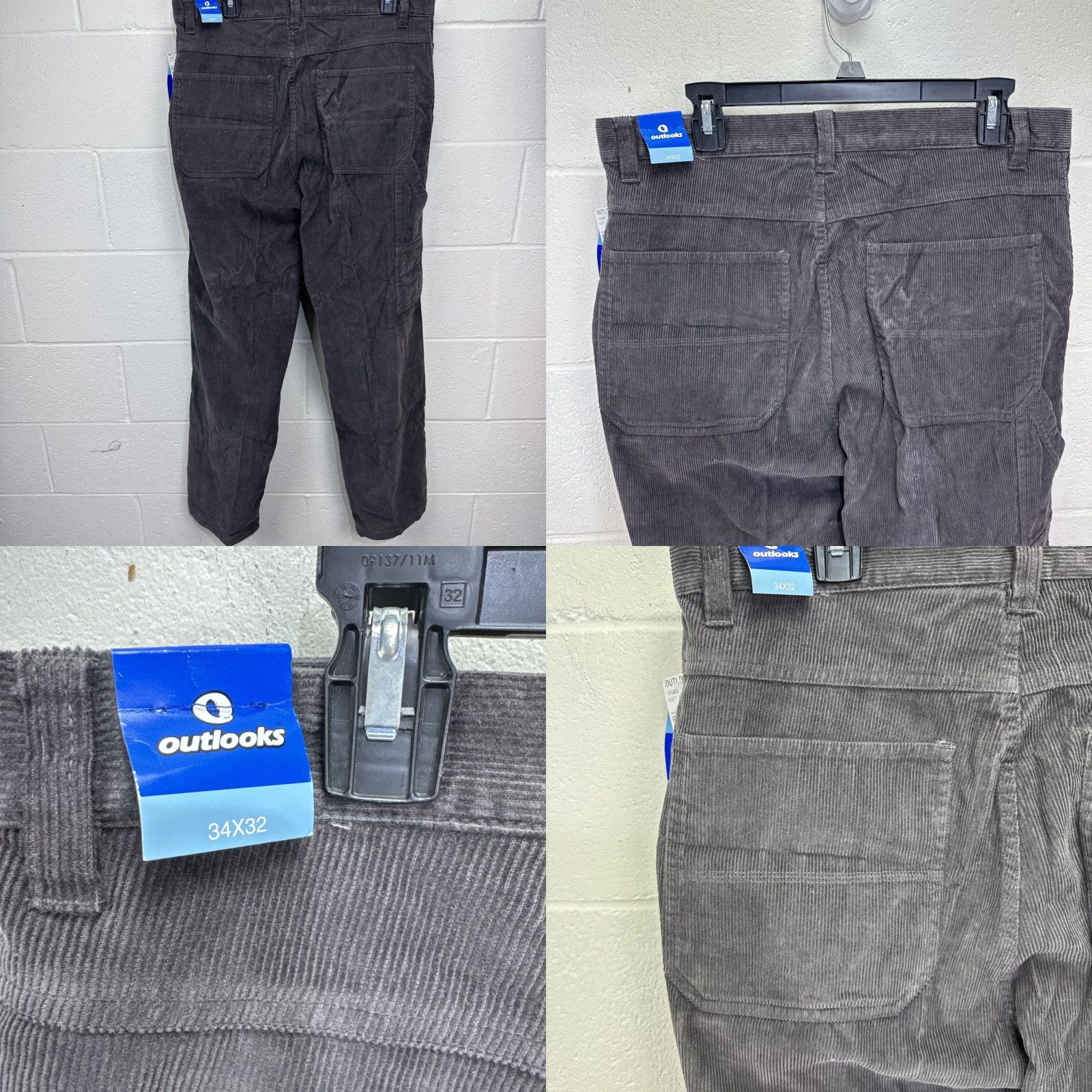 Vintage VINTAGE Outlooks Corduroy Pants Men 34 Regular Gray 90s Retro Grunge Hip Hop Casual Size US 34 / EU 50 - 8 Thumbnail