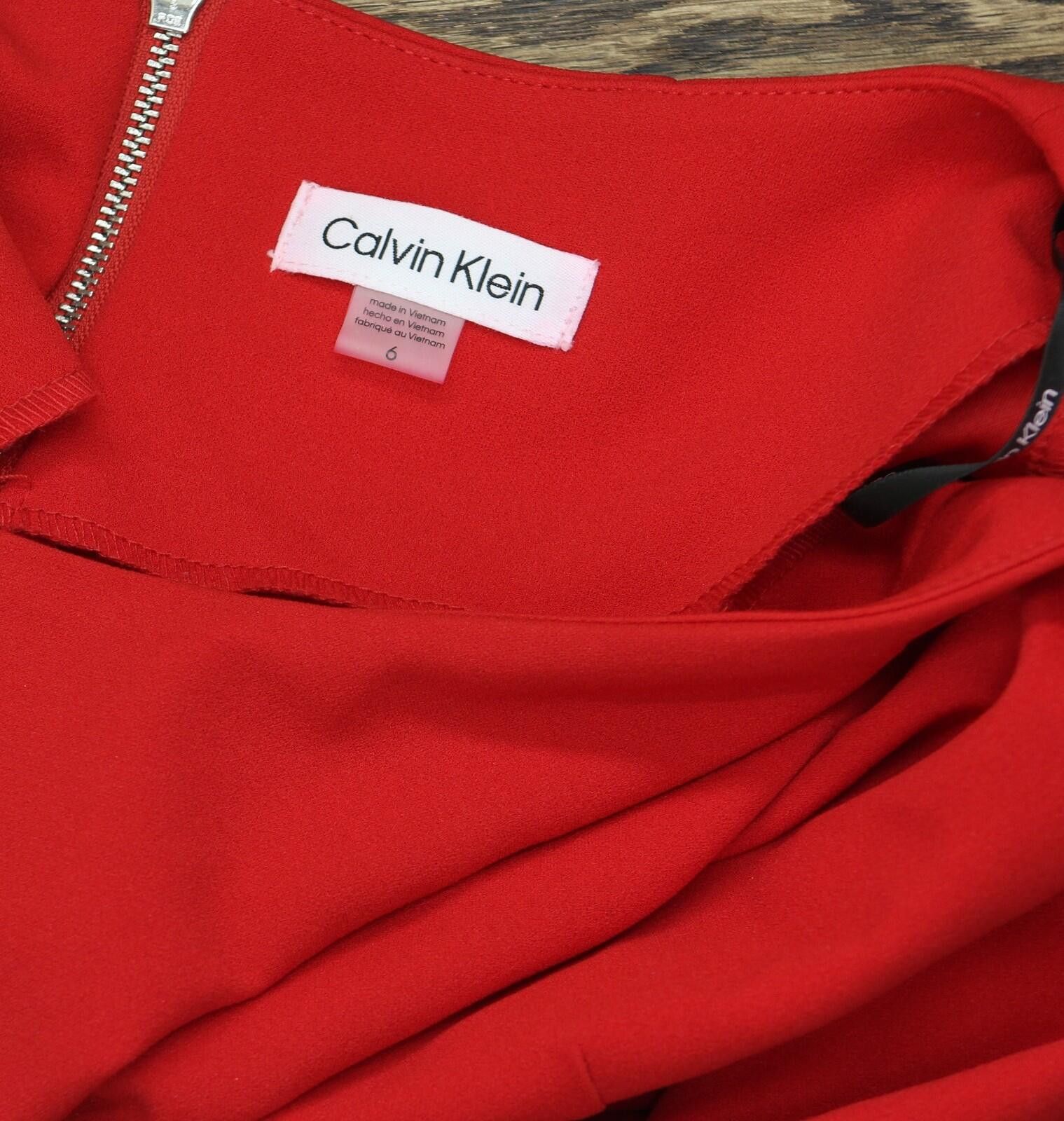 Calvin Klein Calvin Klein Bell Sleeve Back Zip Dress Cd4cc3d8 Red 6 Size M / US 6-8 / IT 42-44 - 5 Thumbnail