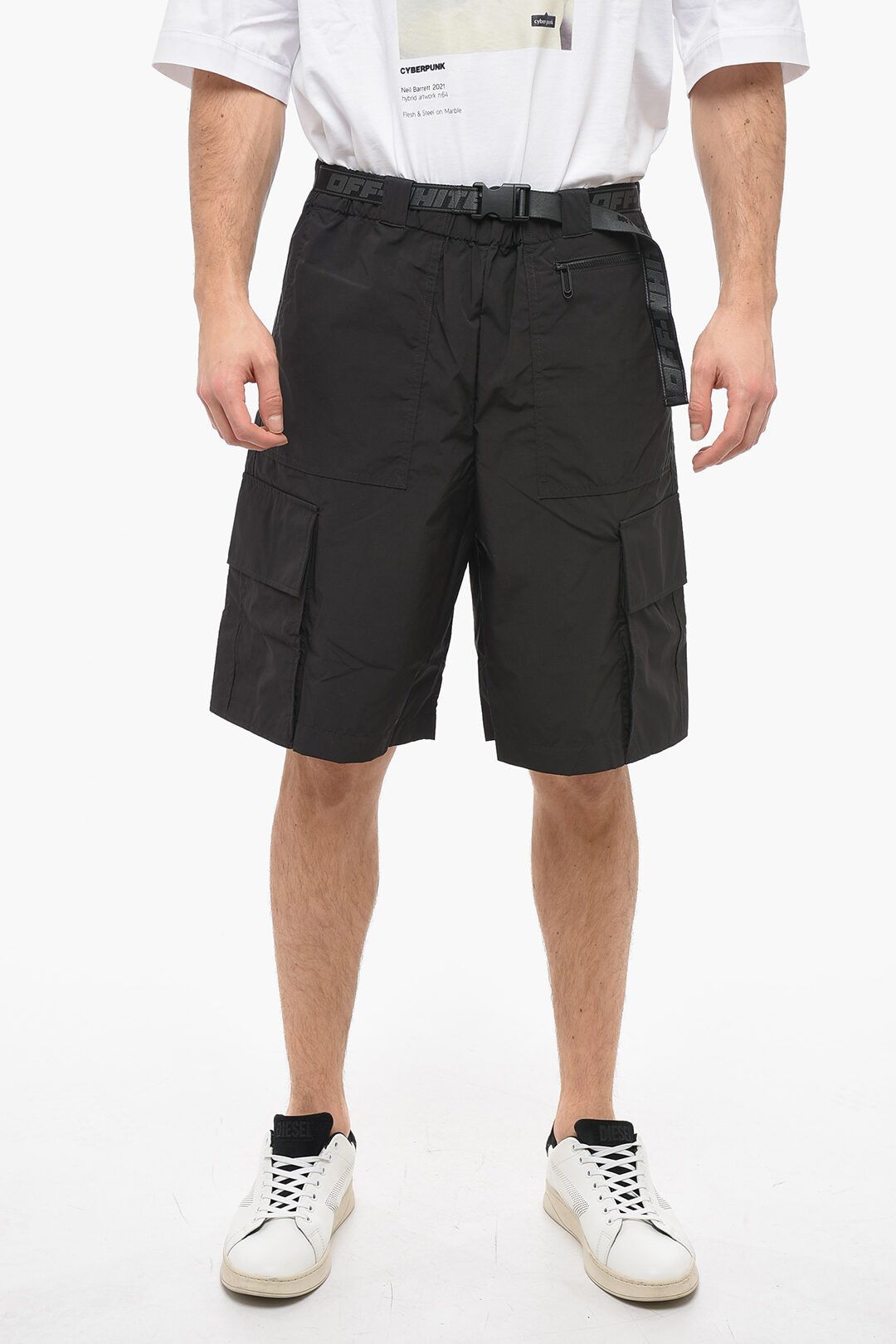 image of Off White Og1Mm0424 Cargo Industrial Short In Black, Men's (Size 36)