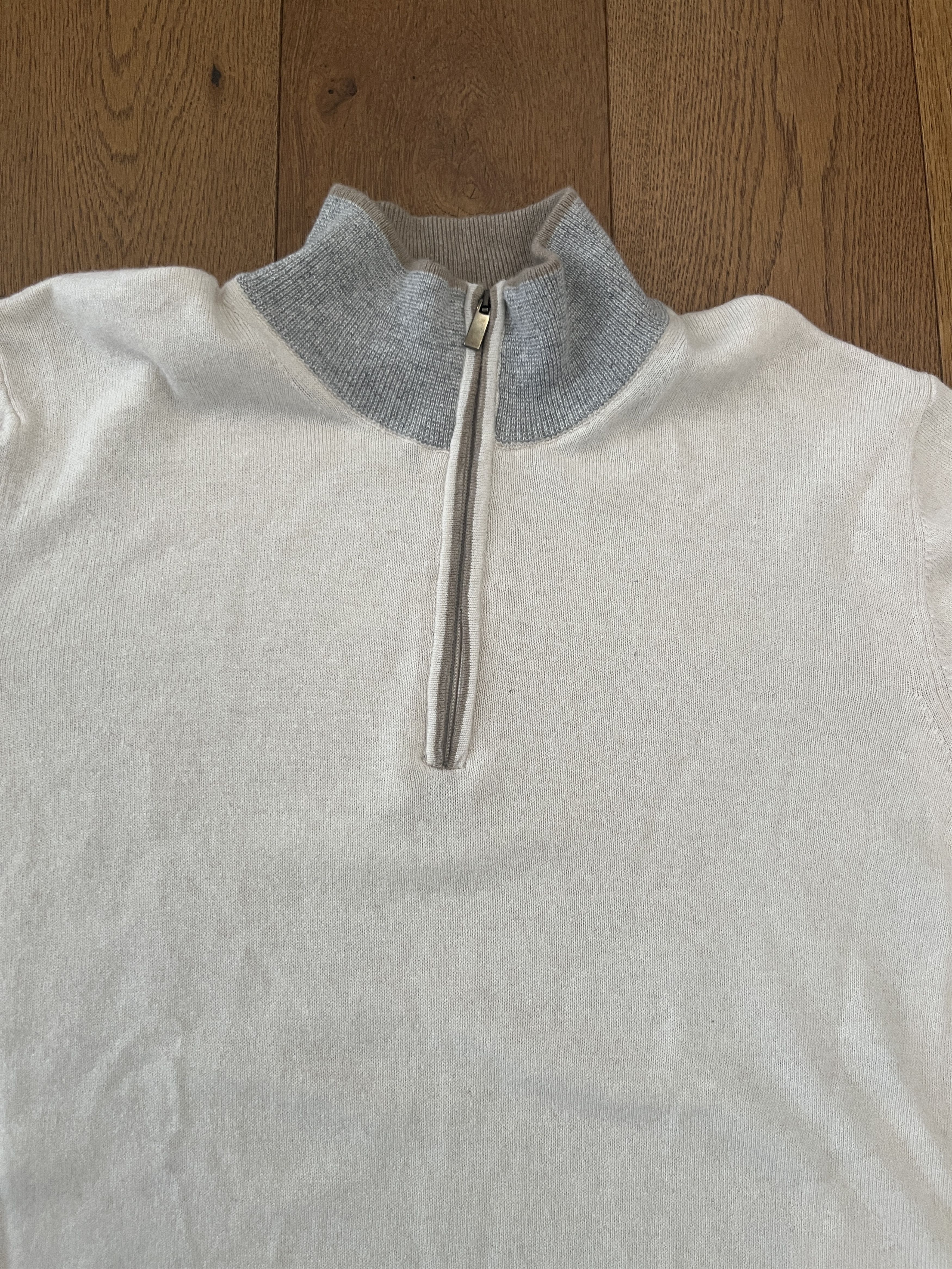 Vintage Codice Italian Merino Wool Cashmere 1/4 Zip Sweater 52 Size US L / EU 52-54 / 3 - 2 Thumbnail