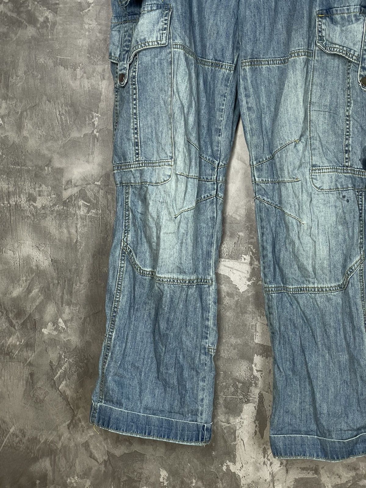 Jaded London × Vintage Sandblast Monster Cargo Denim Baggy Washed Denim Jeans Size US 30 / EU 46 - 6 Thumbnail