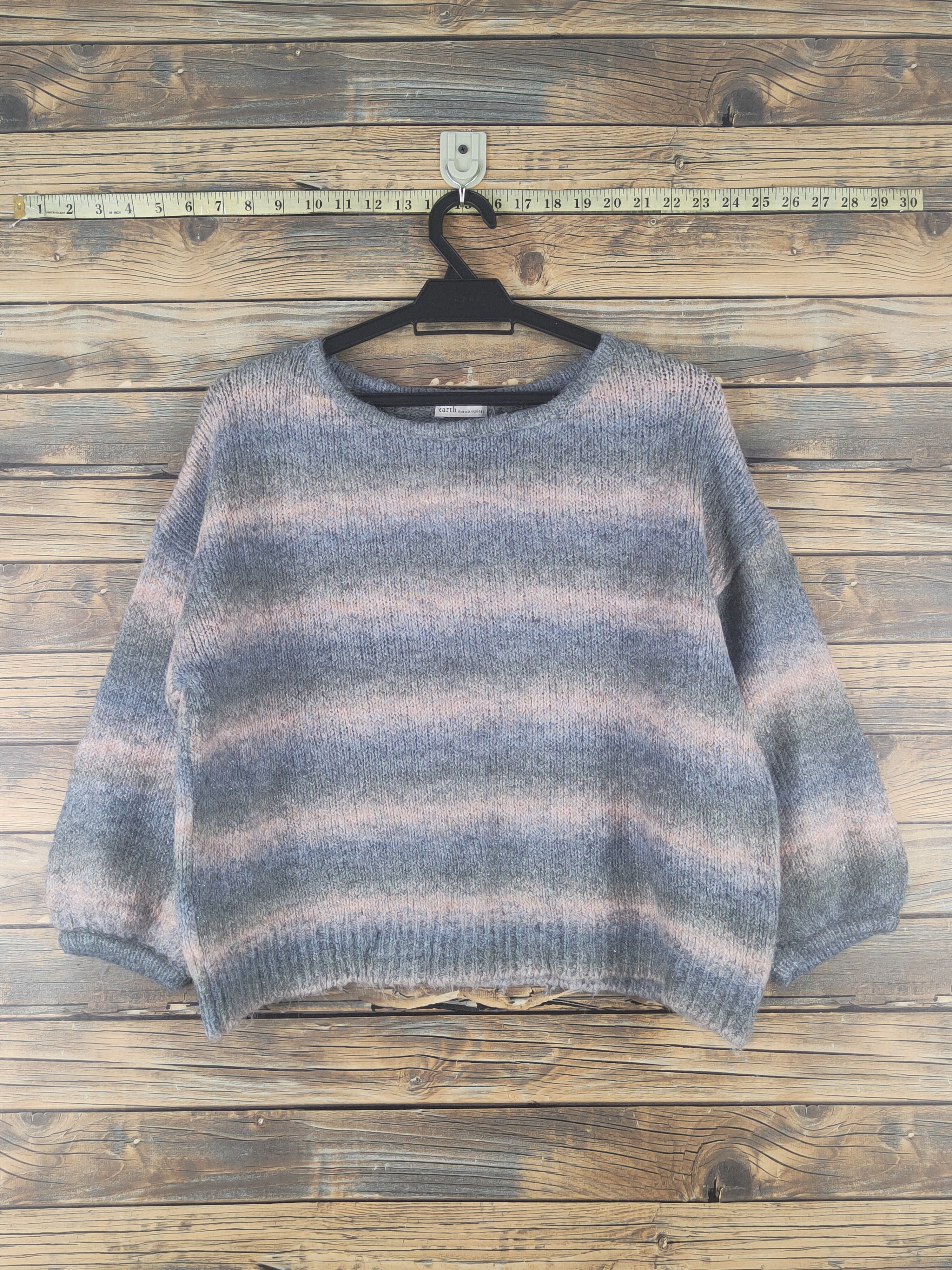 Homespun Knitwear × Japanese Brand × Vintage Earth Music & Ecology Pink Gray Knitwear Sweatshirts #W1211 Size S / US 4 / IT 40 - 1 Thumbnail