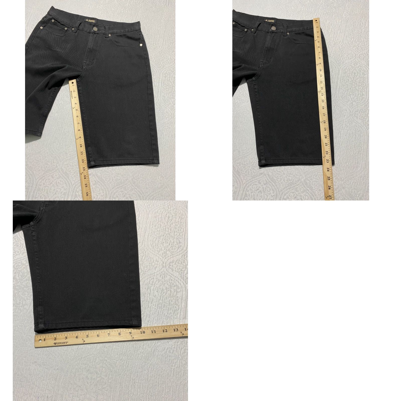 Vintage Access Jean Shorts Mens Bermuda 34 Black Jorts Pocket 5-Pocket Denim Cotton Polyester Hip Hop Streetwear Casual Summer 90s Womens? Size US 34 / EU 50 - 8 Thumbnail