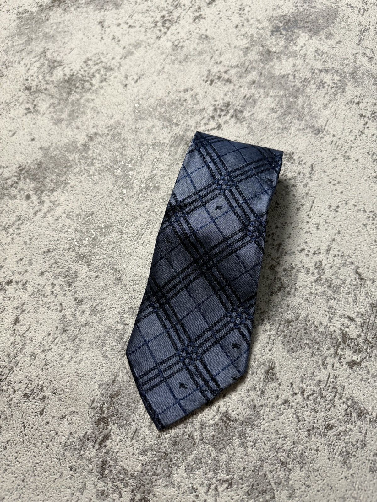 Burberry Burberry vintage monogram silk tie nova check men blue Size ONE SIZE - 4 Thumbnail