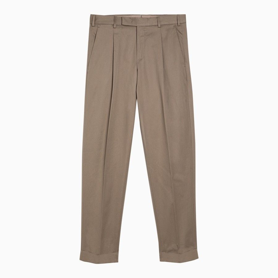 image of Pt Torino O1D2Blof0524 Cotton Pants In Beige, Men's (Size 32)