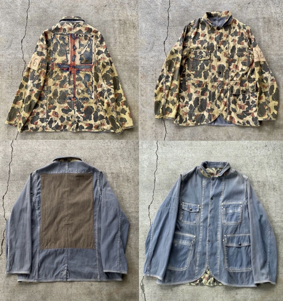 Kapital HBT reverse Boro Union Jack Flag Field Duck Camo Chore Coat Size US S / EU 44-46 / 1 - 1 Thumbnail