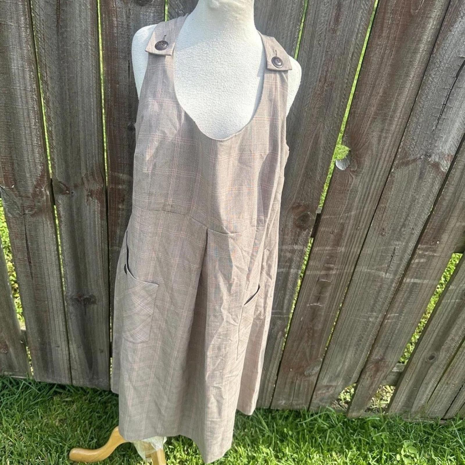 Other Vintage Jumper Dress Plaid Pockets 22w. Size 3XL / US 20-22 - 1 Thumbnail