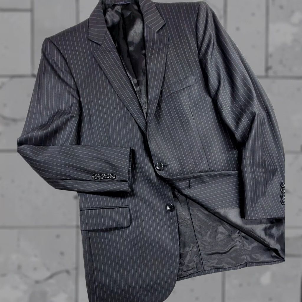 Brooks Brothers Brooks Brothers Fitzgerald Loro Piana Mens 41L Black Pin Stripe Blazer Italy Size 42R - 1 Thumbnail