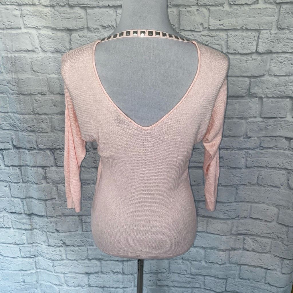 Express Express women S v-neck 3/4 sleeve ribbed lightweight sweater Size S / US 4 / IT 40 - 6 Thumbnail