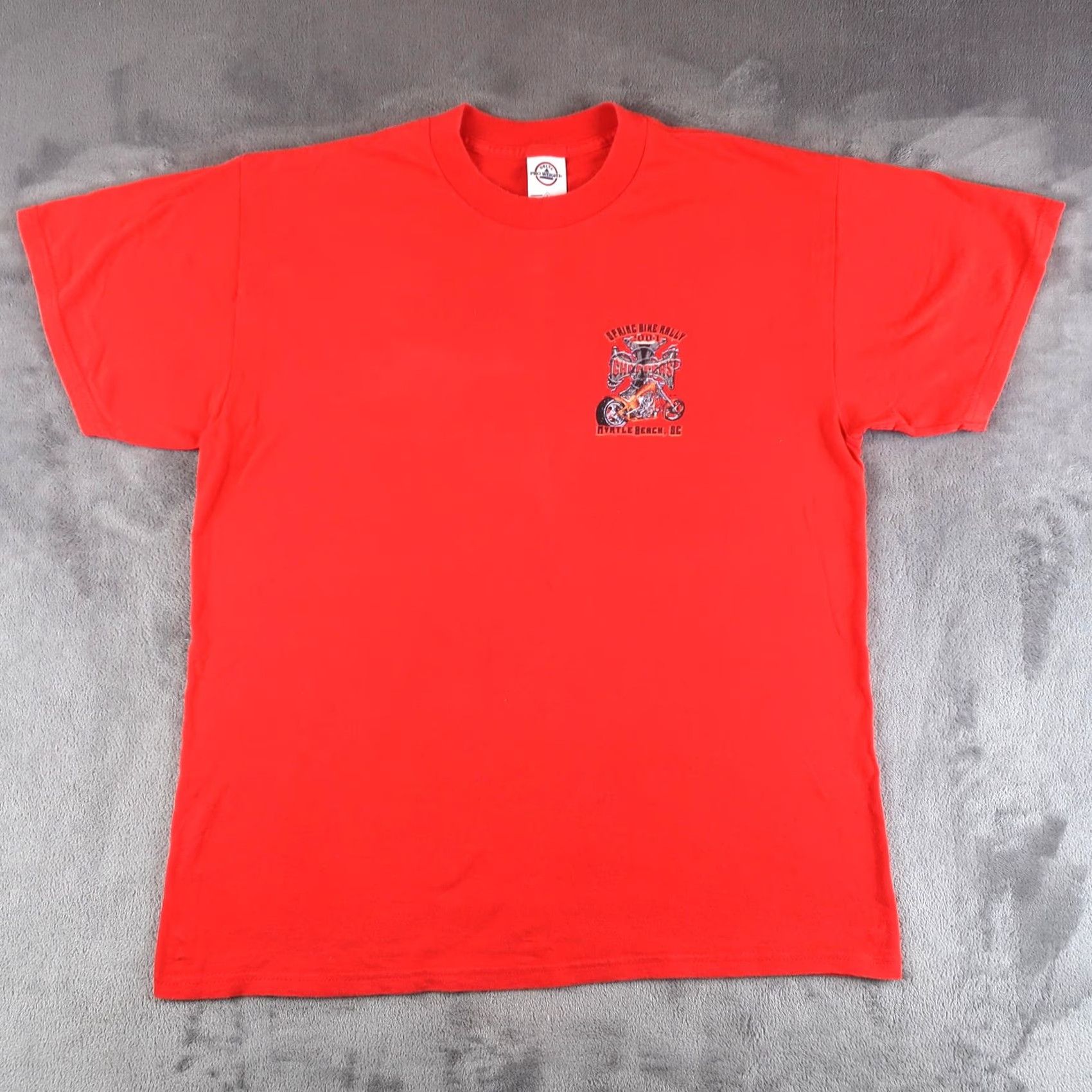 Delta VINTAGE Motorcycle Myrtle Beach Shirt Mens Large 2004 Choppers Delta Red Graphic Print Crew Neck Short Sleeve Vintage Yes Size US L / EU 52-54 / 3 - 2 Thumbnail