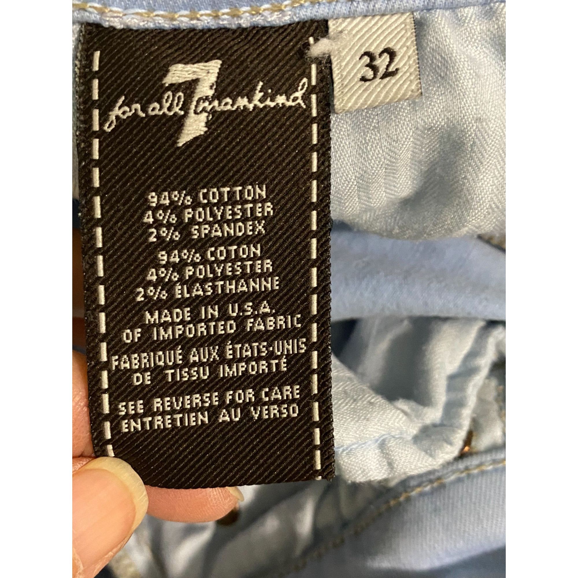 Other Seven for All Mankind Cropped Skinny Denim Jeans Blue 30x27 Size 30" / US 8 / IT 44 - 4 Thumbnail