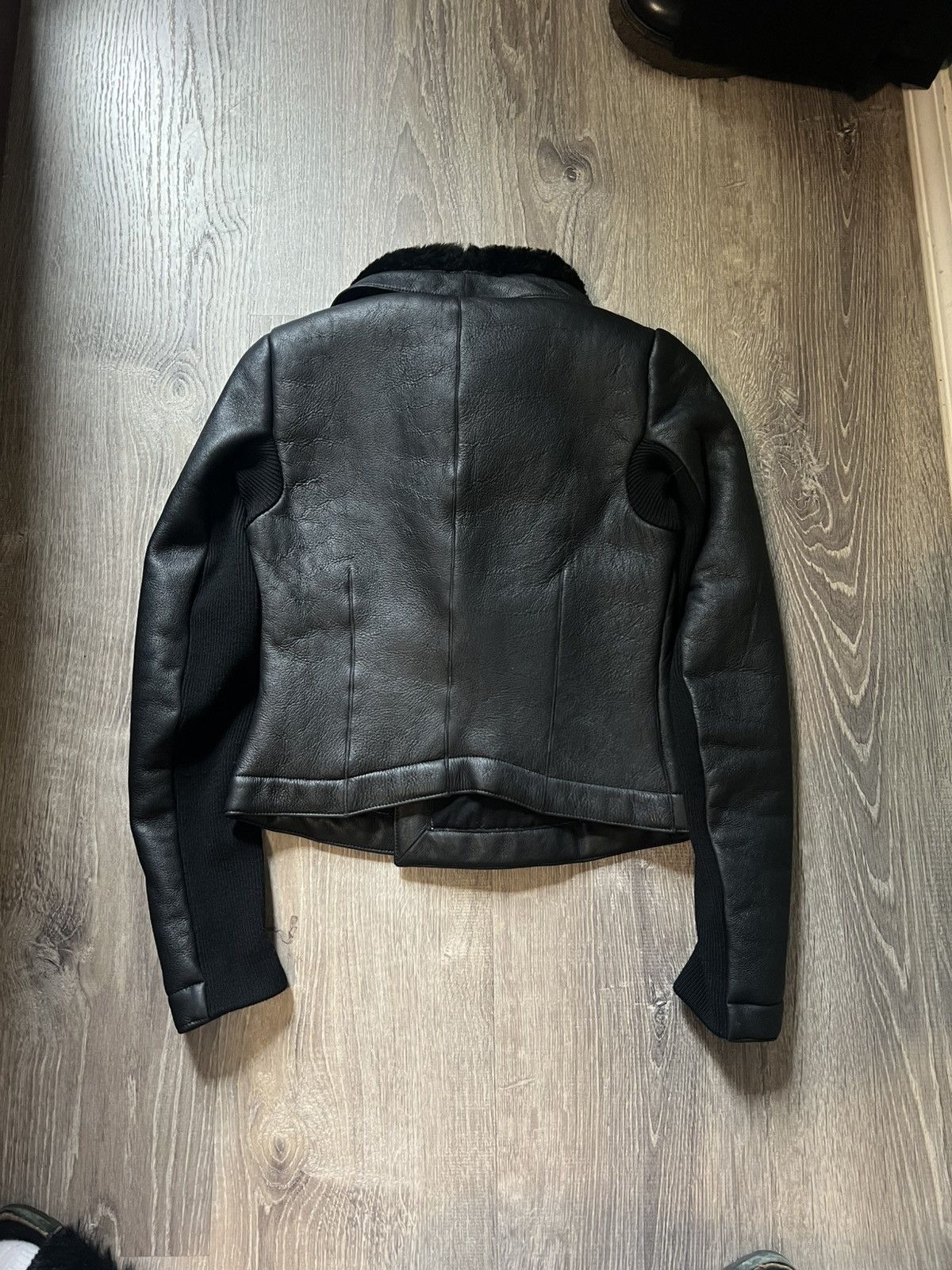 Rick Owens Rick Owens FW13 Plinth Leather Shearling Jacket Size XS / US 0-2 / IT 36-38 - 6 Thumbnail