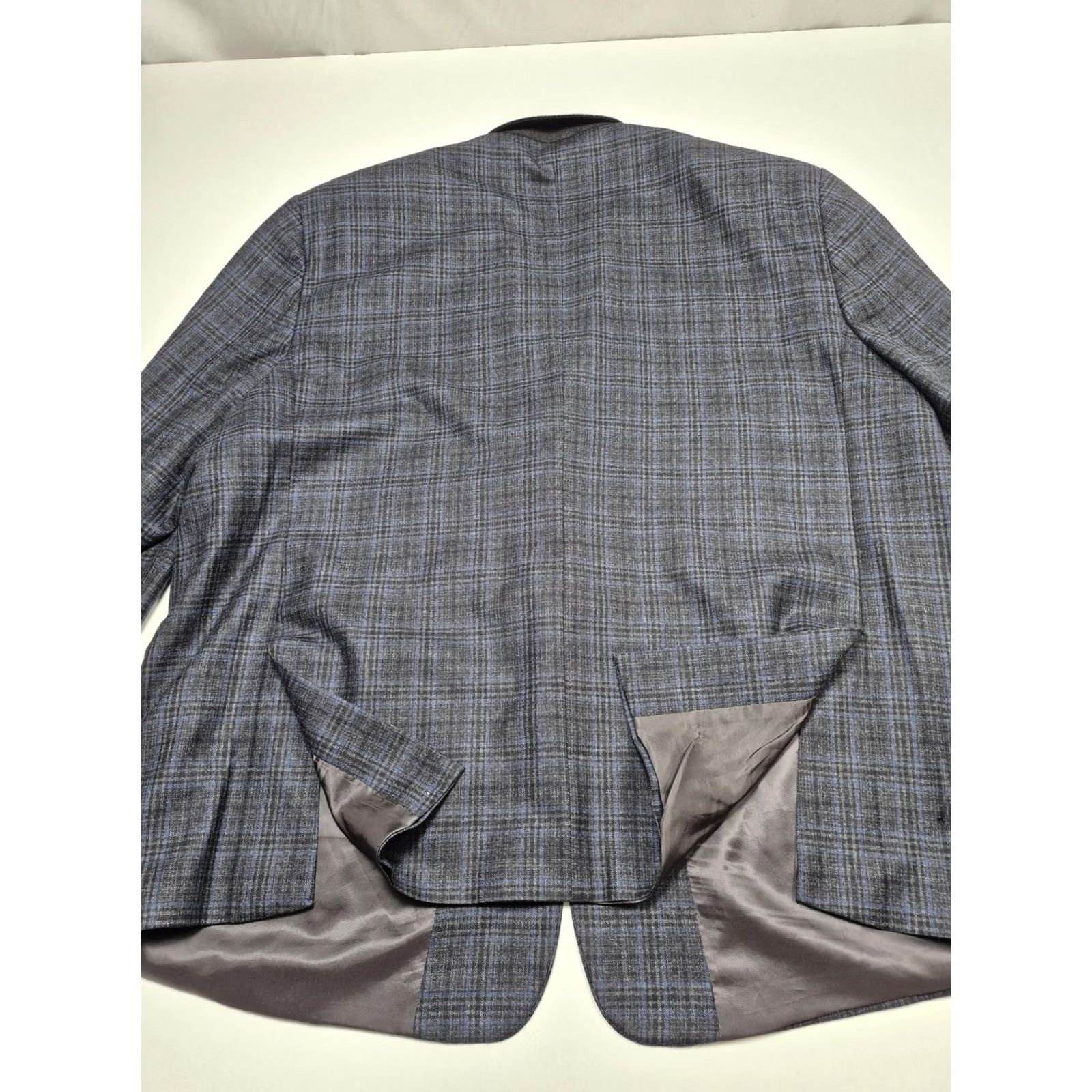 Vintage Oak Hill Premium Mens 3XLT Big Tall Sport Coat Gray Wool Plaid FLAW Size US XXL / EU 58 / 5 - 6 Thumbnail
