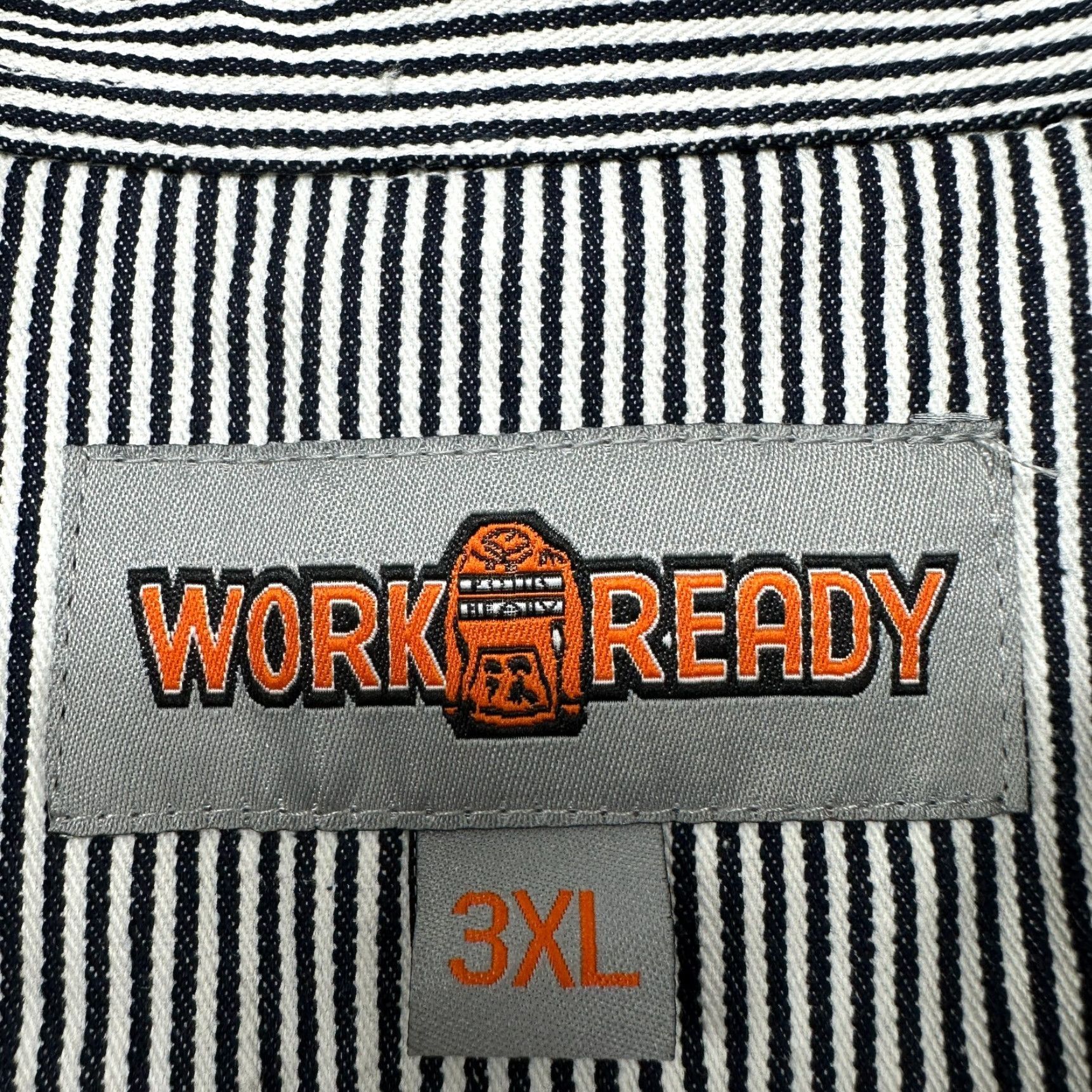 Vintage Work Ready Shirt Mens 3XL Blue White 1/4 Zip Long Sleeve Hickory Stripe Railroad Size US XXL / EU 58 / 5 - 5 Thumbnail