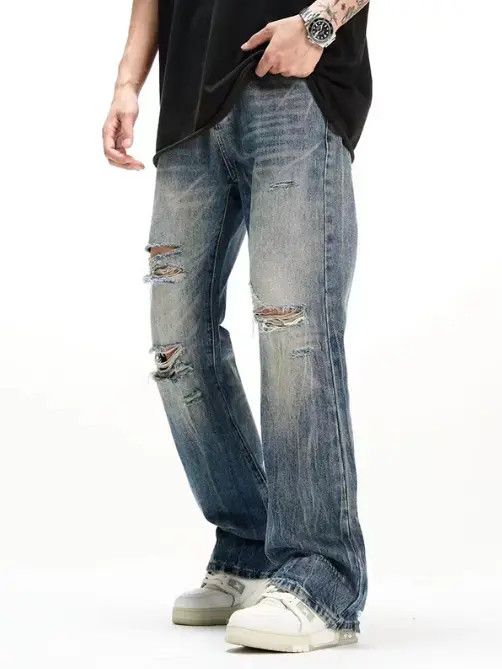 Japanese Brand VIBE American high street cool ripped jeans for men Size US 32 / EU 48 - 8 Thumbnail