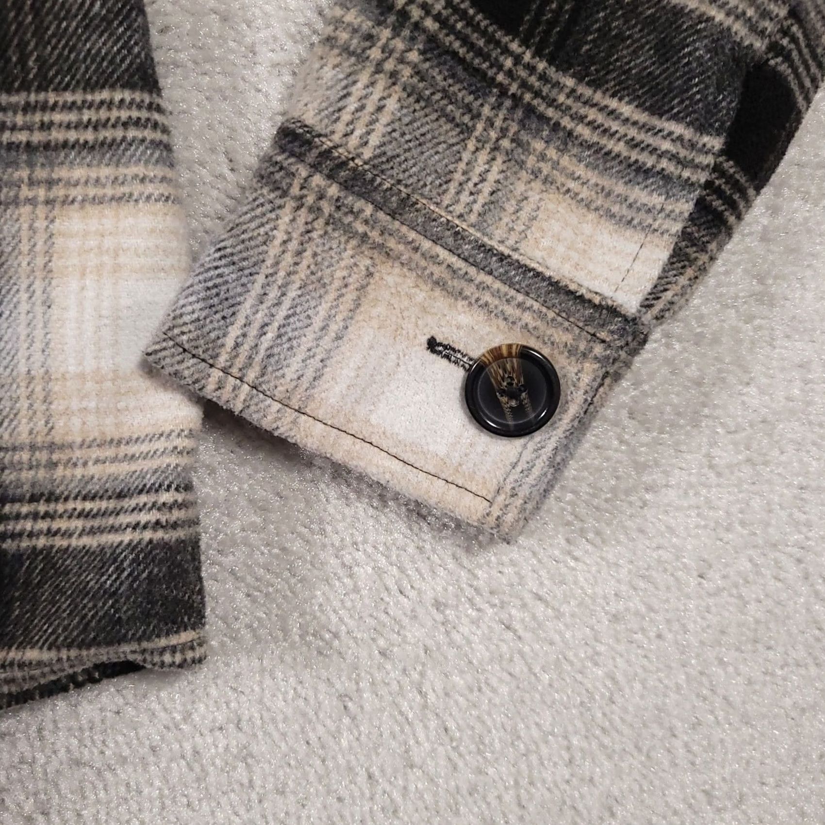 BB Dakota BB Dakota By Steve Madden Button Up Boxy Flannel Shacket Shirt Gray Plaid Womens Large L Size L / US 10 / IT 46 - 5 Thumbnail