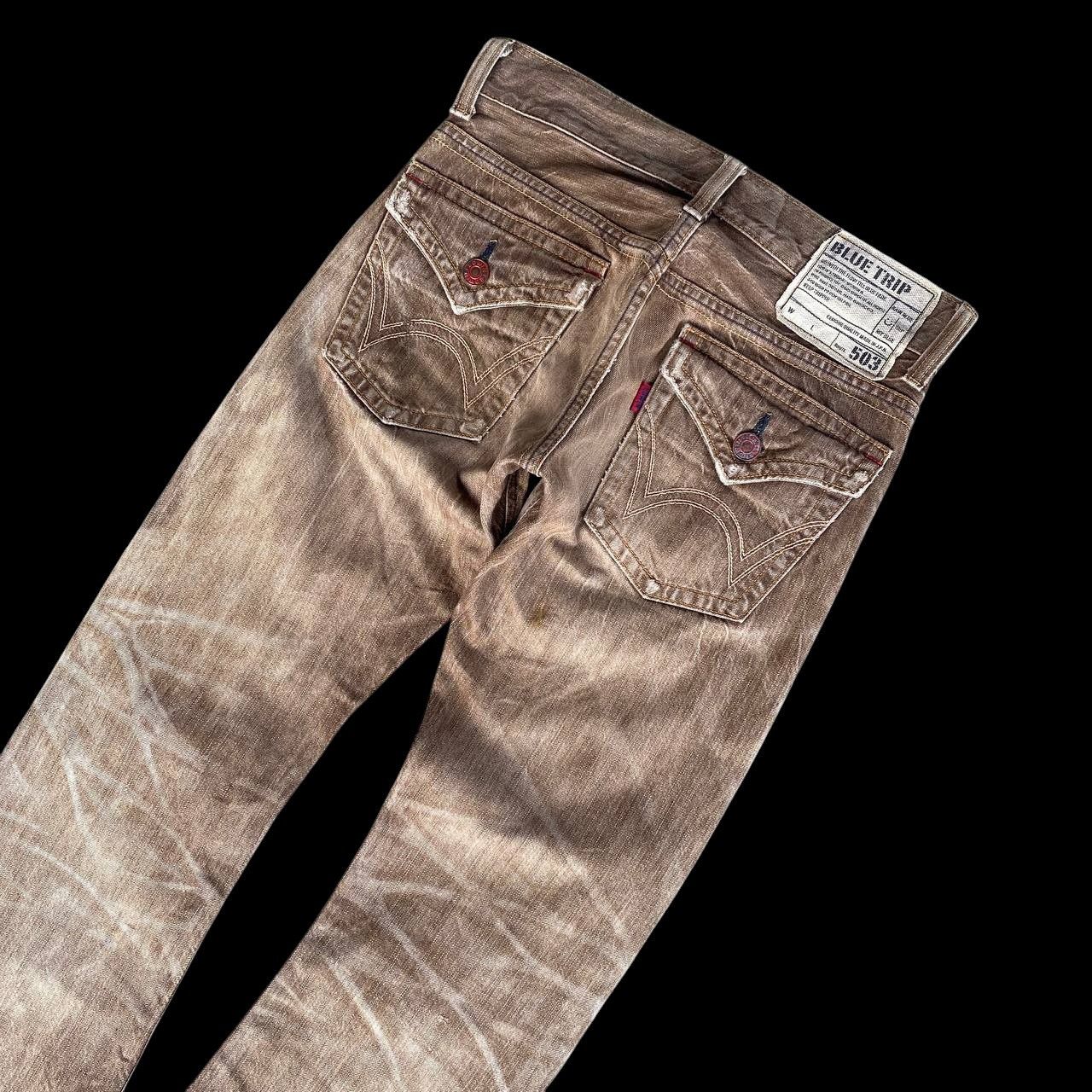 Edwin × Vintage FLARED VINTAGE EDWIN BLUETRIP JAPAN BROWNCLAWMARK DISTRESSED Size US 28 / EU 44 - 4 Thumbnail