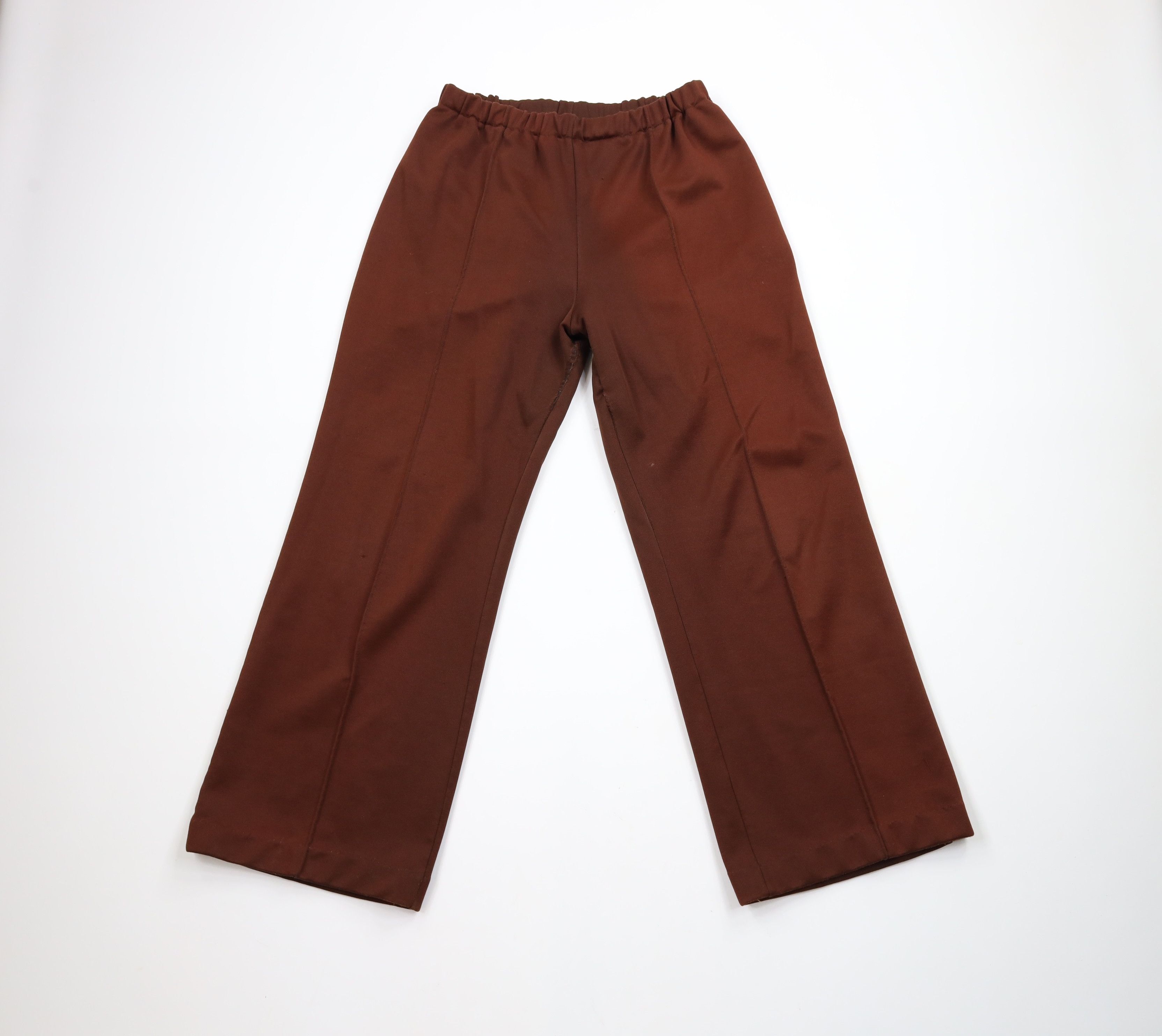 Vintage Vintage 70s Sun Faded Knit Bell Bottoms Pants Brown USA Size 38" / US 16 / IT 52 - 1 Thumbnail