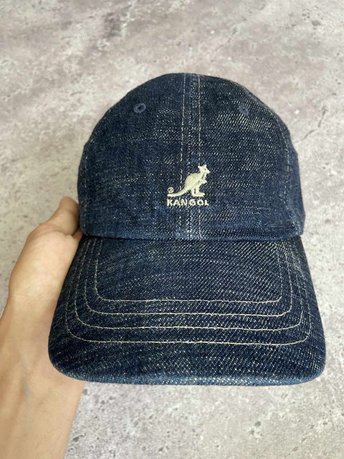 Kangol Vintage 00’s Kangol Denim Indigo Cap Size 30 - 2 Thumbnail