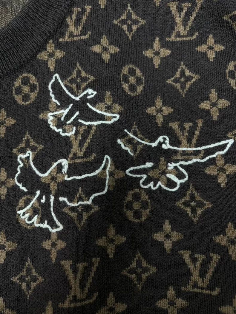 Louis Vuitton LOUIS VUITTON Brown embroidered graffiti-deco print knitwea Size US M / EU 48-50 / 2 - 4 Thumbnail