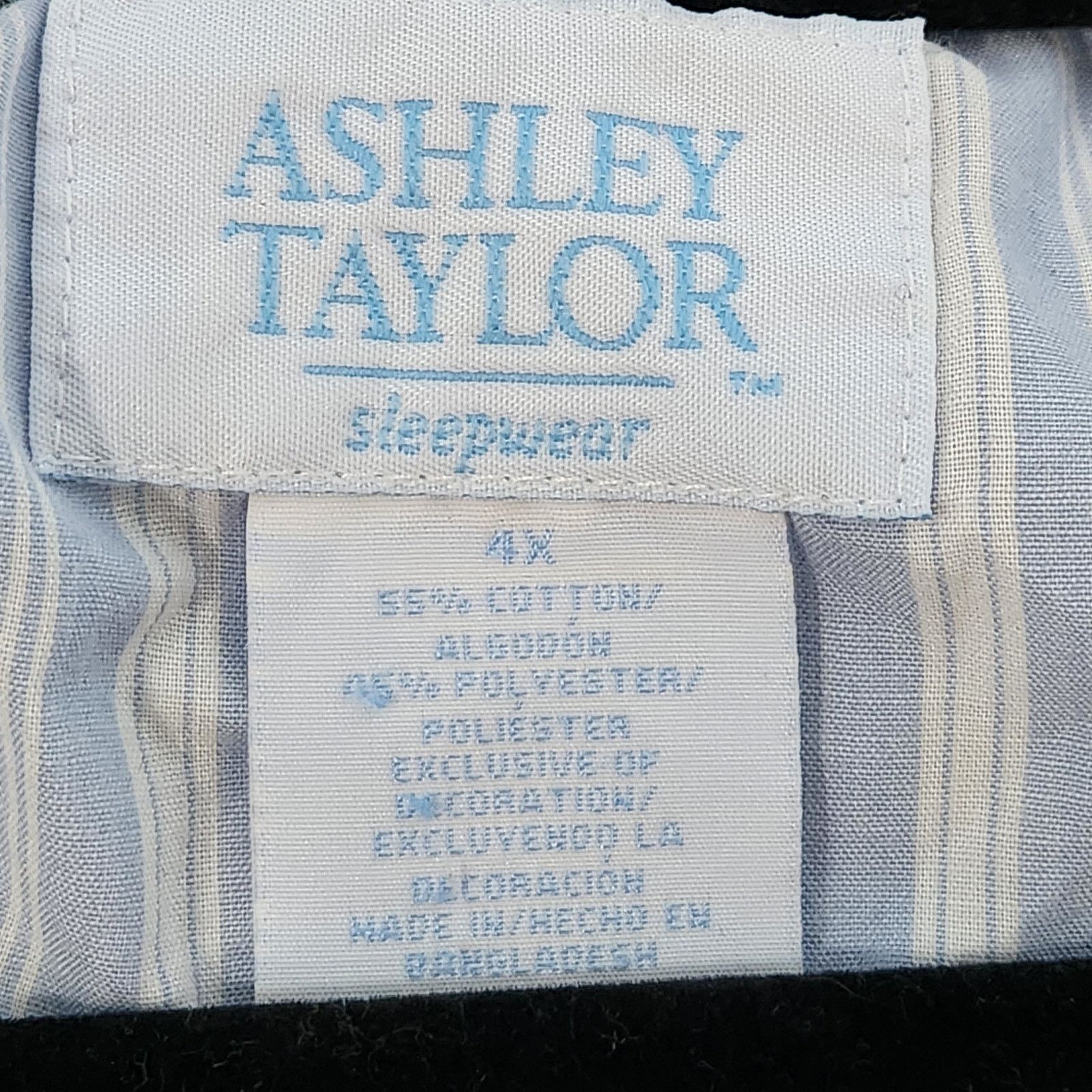 Other Vintage Ashley Taylor Blue Stripe Embroidered Robe 4X Plus Size ONE SIZE - 6 Thumbnail