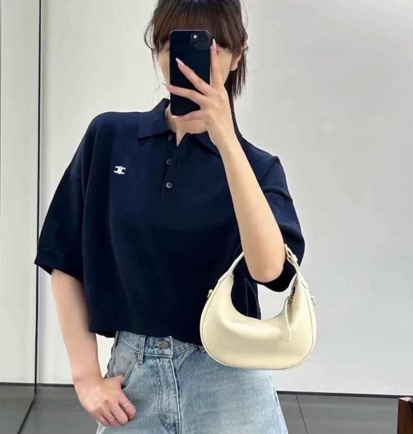 Celine Celine 25 Navy Wool Embroidered Polo S Size S / US 4 / IT 40 - 8 Thumbnail