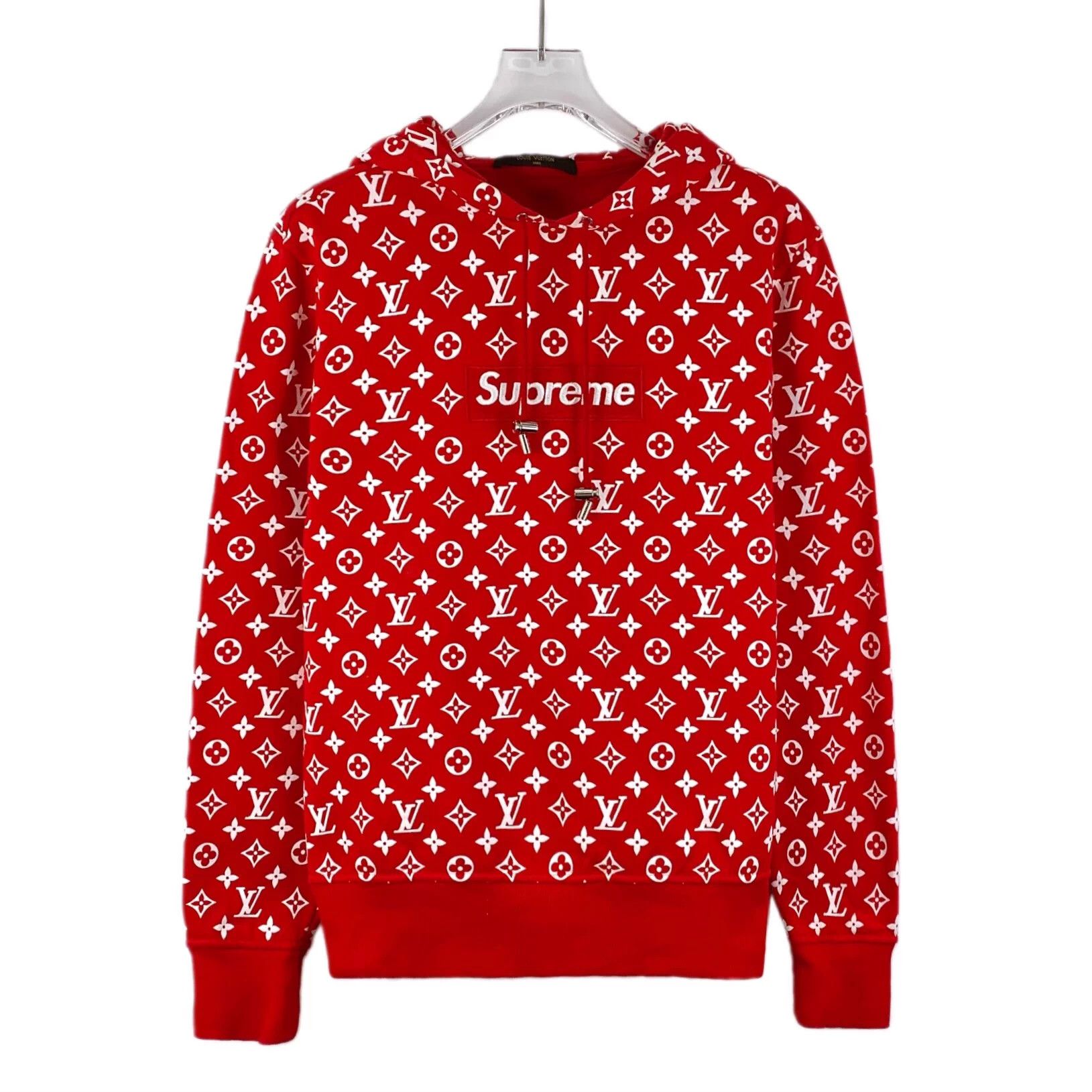 Louis Vuitton LW0255 Louis Vuitton Red Logo MonogramLong-Sleeve Sweatshirt Size XXS / US 00 / IT 34 - 1 Thumbnail