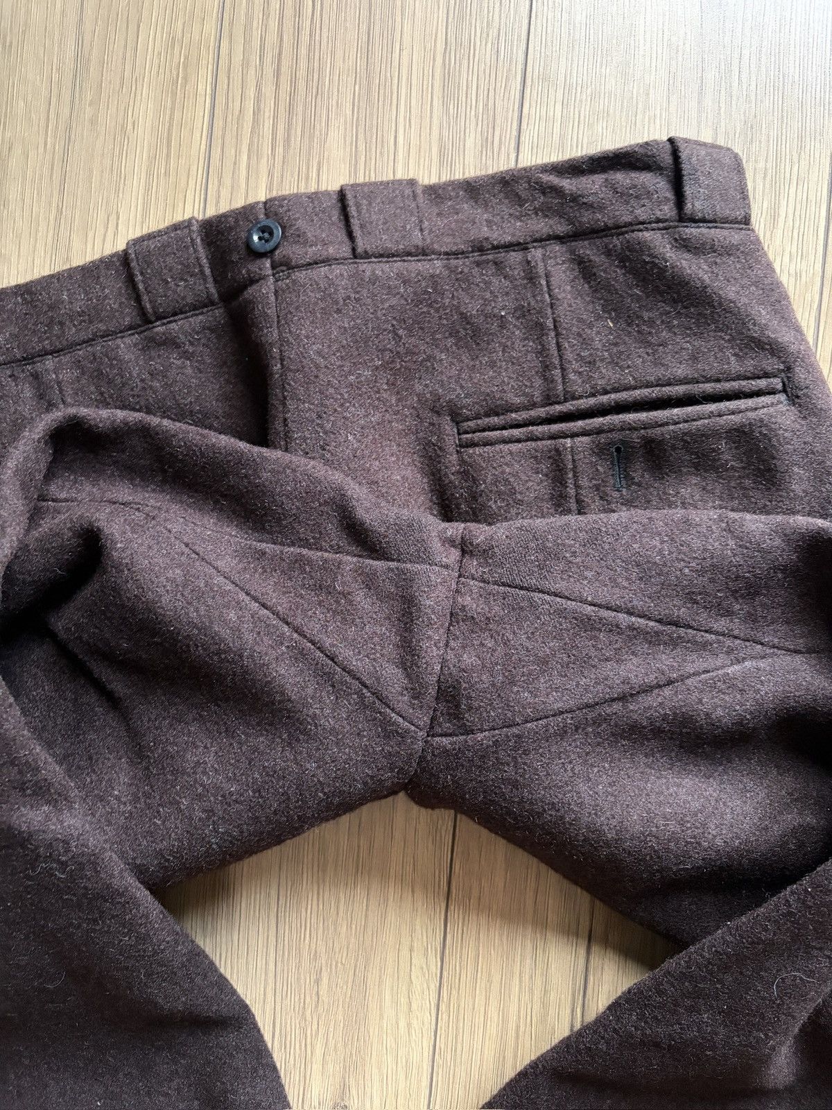 Vintage 40-50's Heavy Brown Wool Cotton Lined European Work Pants Size US 36 / EU 52 - 21 Thumbnail