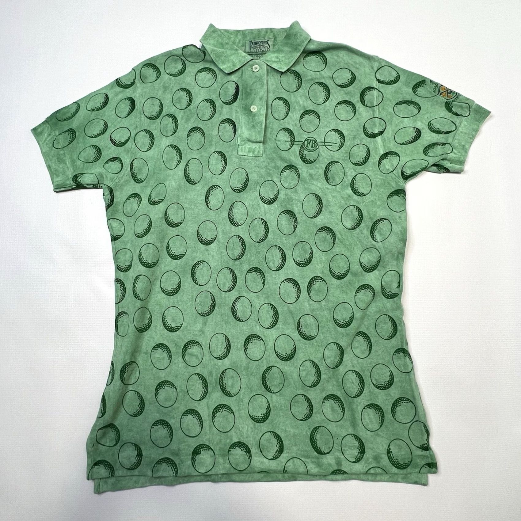 Vintage VINTAGE Fairway Blues Polo Shirt Mens S Green Golf Ball All Over Print Made In USA Shirt Mens S Green Golf Ball Polo Shirt Size US S / EU 44-46 / 1 - 2 Thumbnail