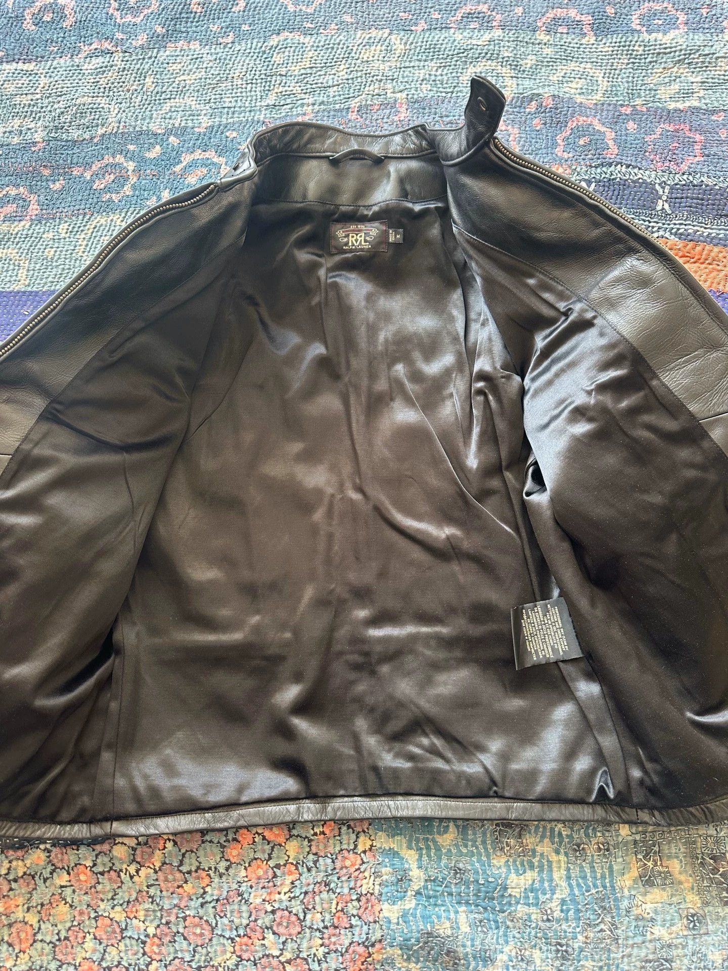 RRL Ralph Lauren RRL J100 Black Leather Moto Jacket M Size US M / EU 48-50 / 2 - 3 Thumbnail