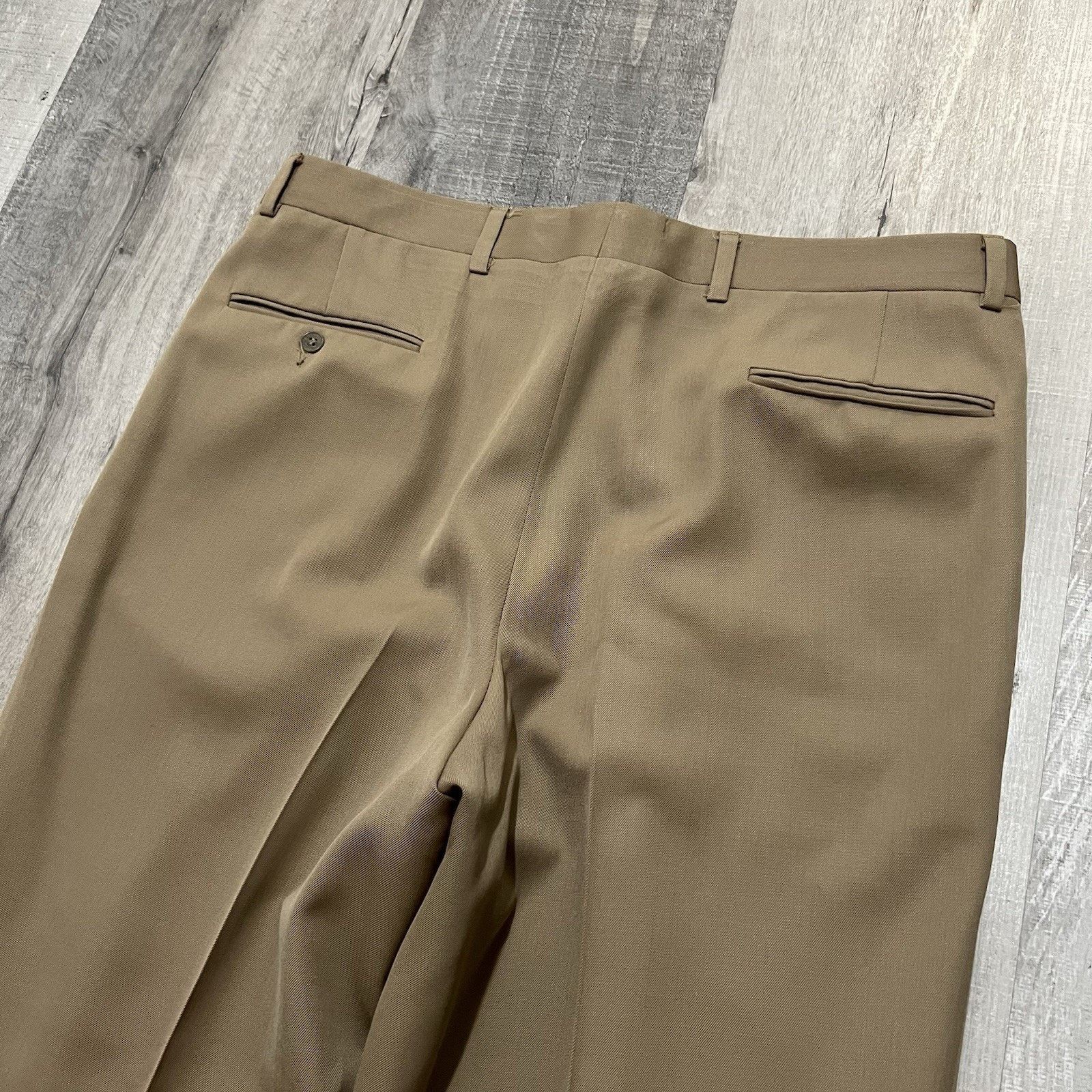 Givenchy VTG Givenchy Monsieur Pants 36R Beige Wide Dress Trouser USA Size US 36 / EU 52 - 4 Thumbnail