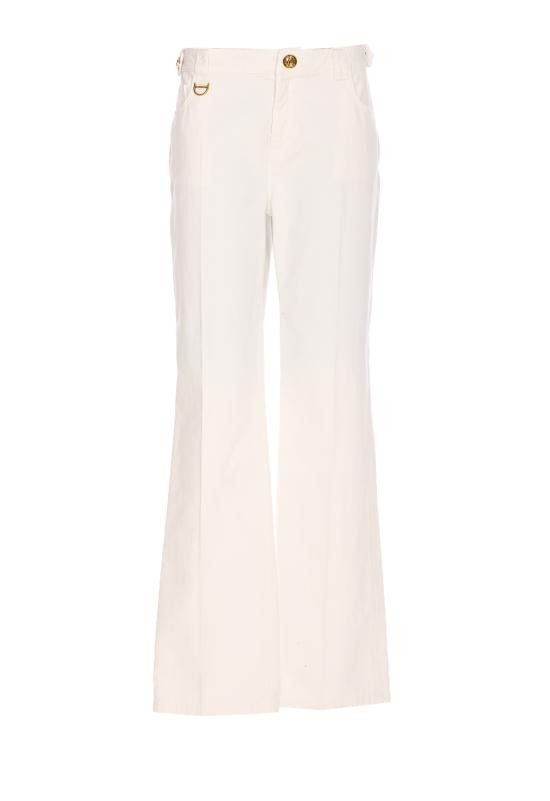 Chloe CHLOE Women Straight Pants 25SPA12365 107 White Size 26" / US 2 / IT 38 - 1 Thumbnail
