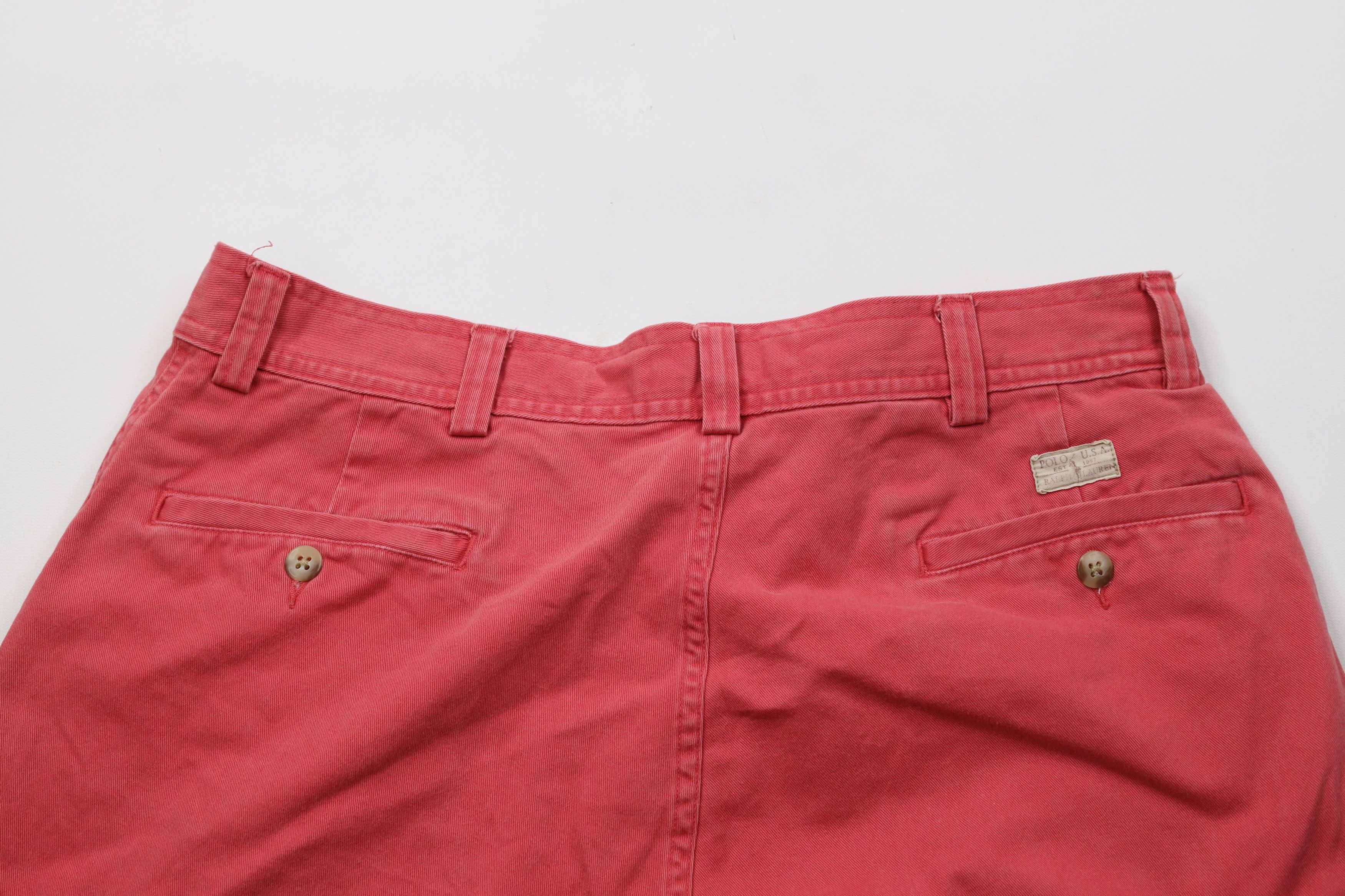Ralph Lauren Vintage 90s Ralph Lauren Cargo Shorts Red Cotton Chinos Size US 34 / EU 50 - 10 Thumbnail