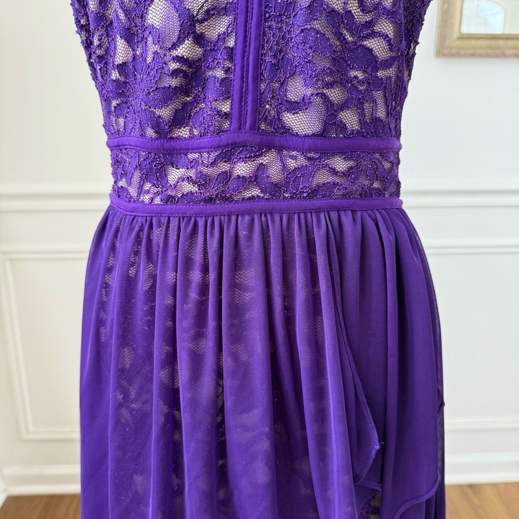 Other Morgan & Co. Keyhole High Low Purple Open Back Dress 11 12 Size XL / US 12-14 / IT 48-50 - 5 Thumbnail