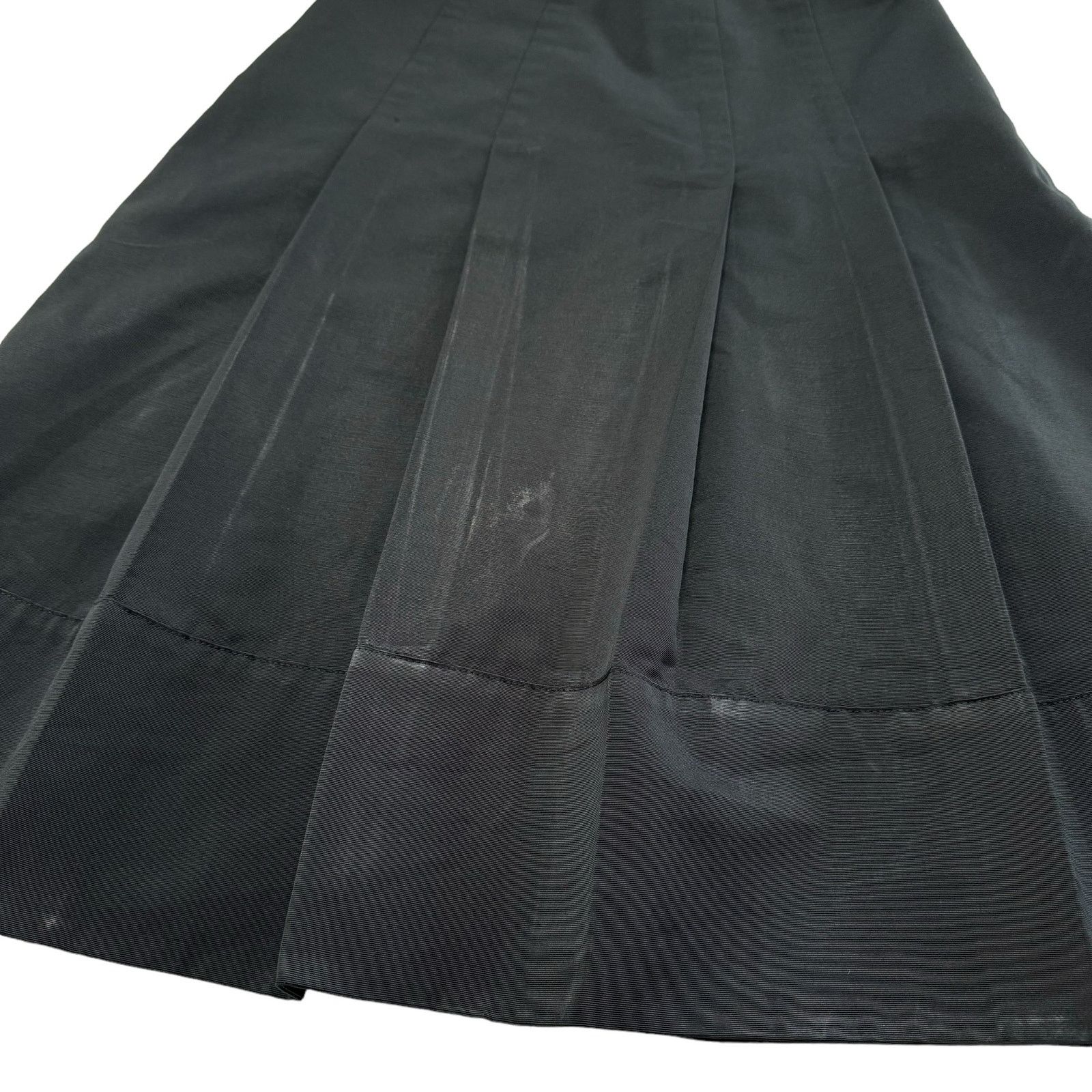Max Mara S MAX MARA Pleated Black Wool Knee Length Skirt US 8 *READ* Size 30" / US 8 / IT 44 - 9 Thumbnail