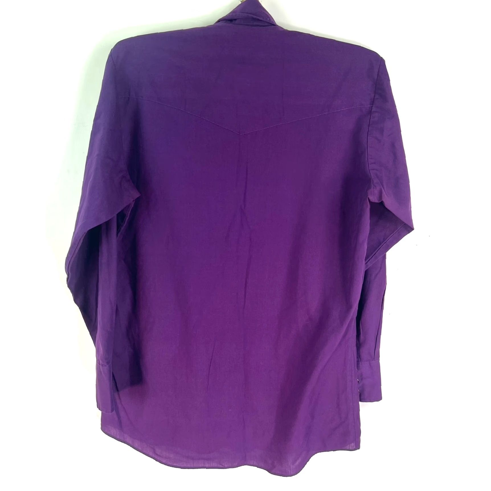Vintage VINTAGE Ely Plains Pearl Snap Western Long Sleeve Shirt Mens 15 Purple Cotton Polyester Blend Button-Up Solid Western Mens Size 15 Purple Shirts Size US M / EU 48-50 / 2 - 6 Thumbnail