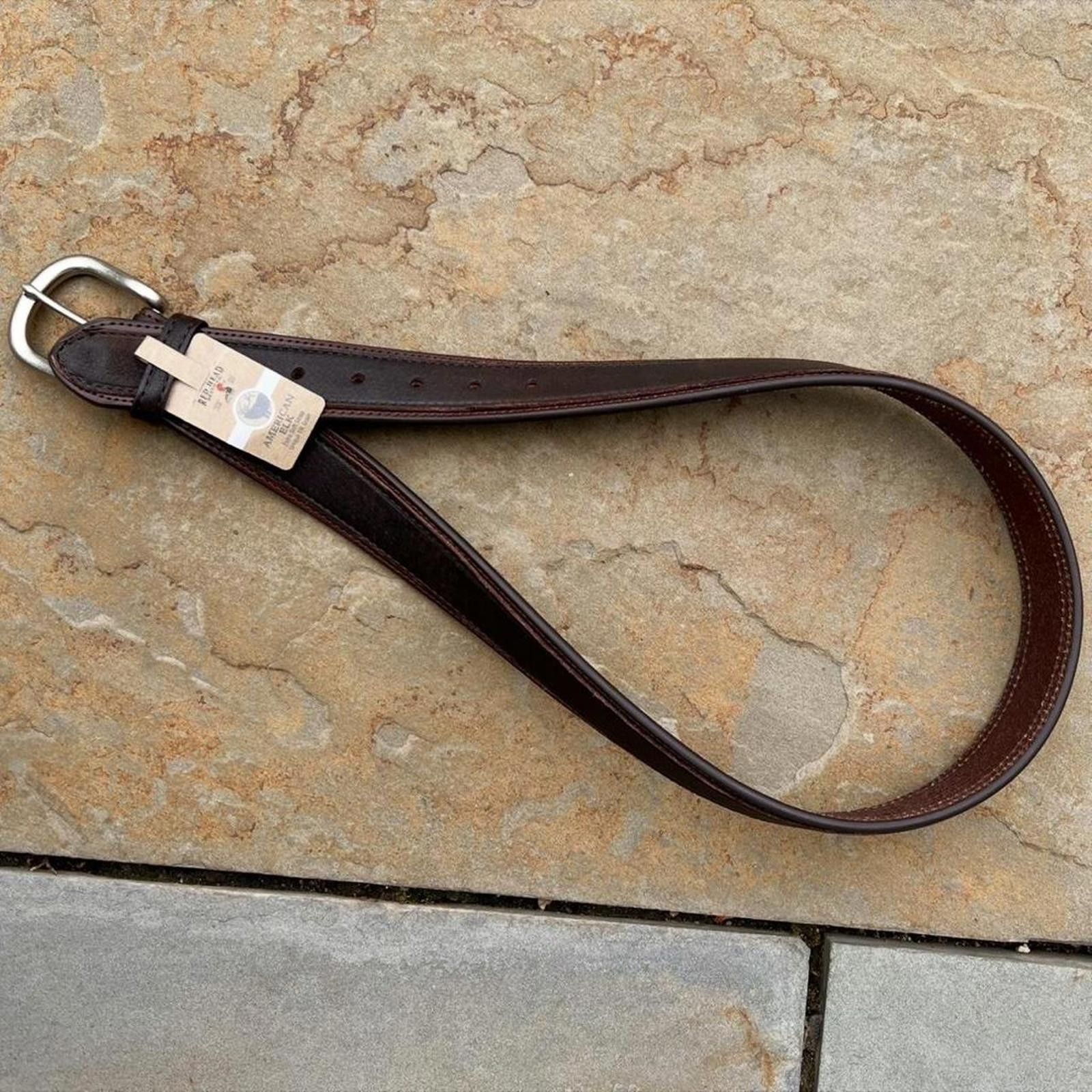 Other NWT Two Tone Dark Brown Soft Elk Leather Belt Size ONE SIZE - 1 Thumbnail