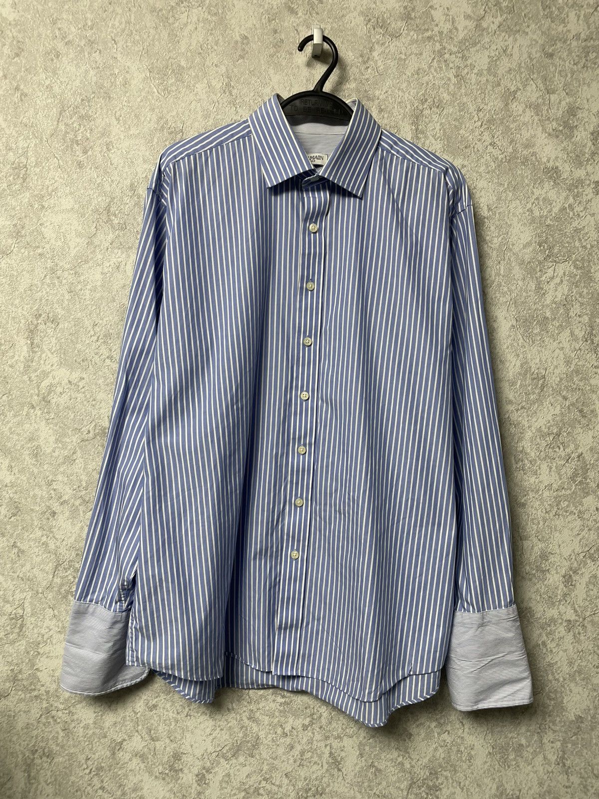 Balmain Vintage Balmain Business Stripe Shirt w/ French Cuffs 16½/42 Size US XL / EU 56 / 4 - 2 Thumbnail