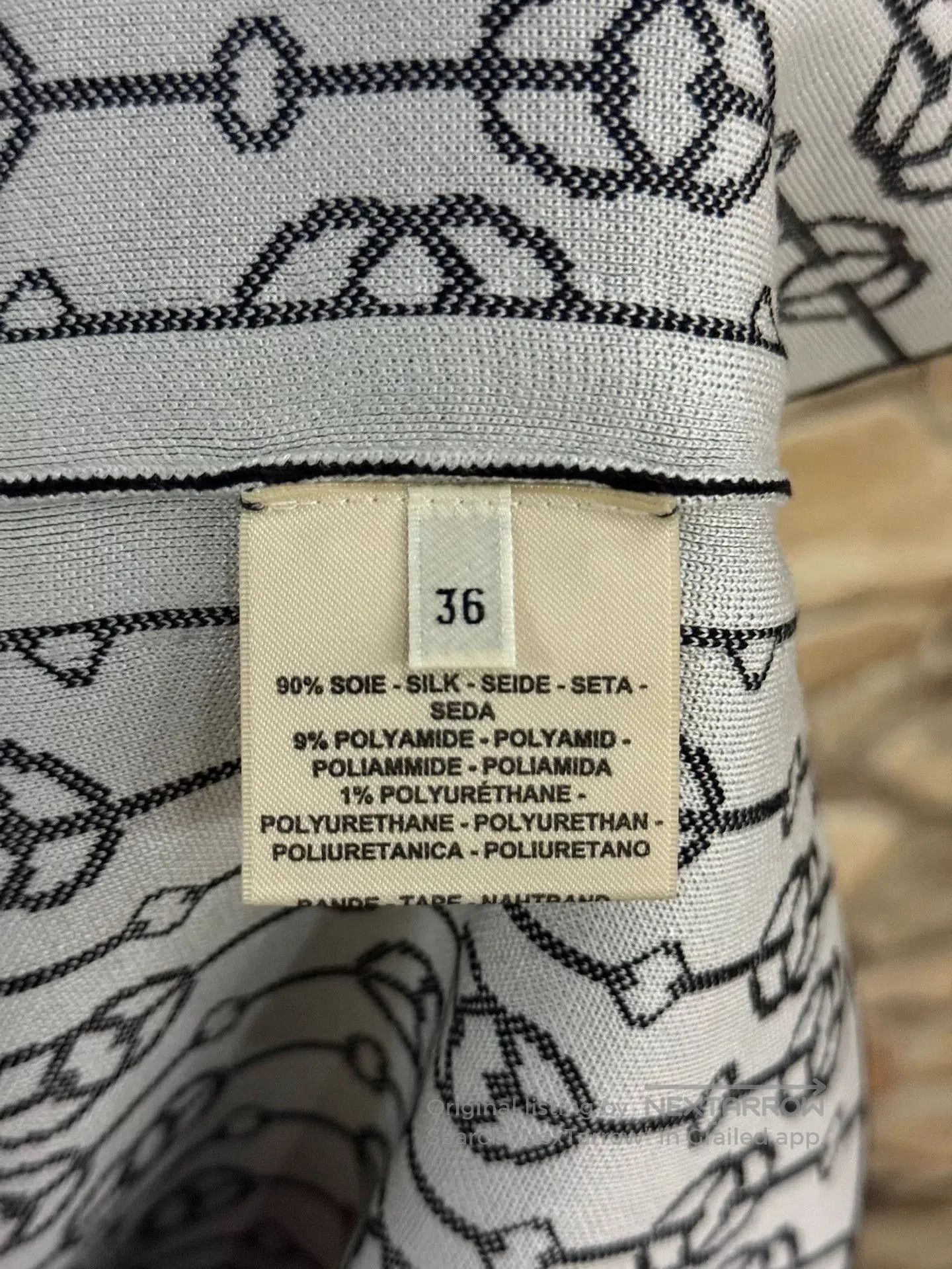 Hermes Hermes Black White Chain Print Dress. Size US 36 / EU 52 - 3 Thumbnail
