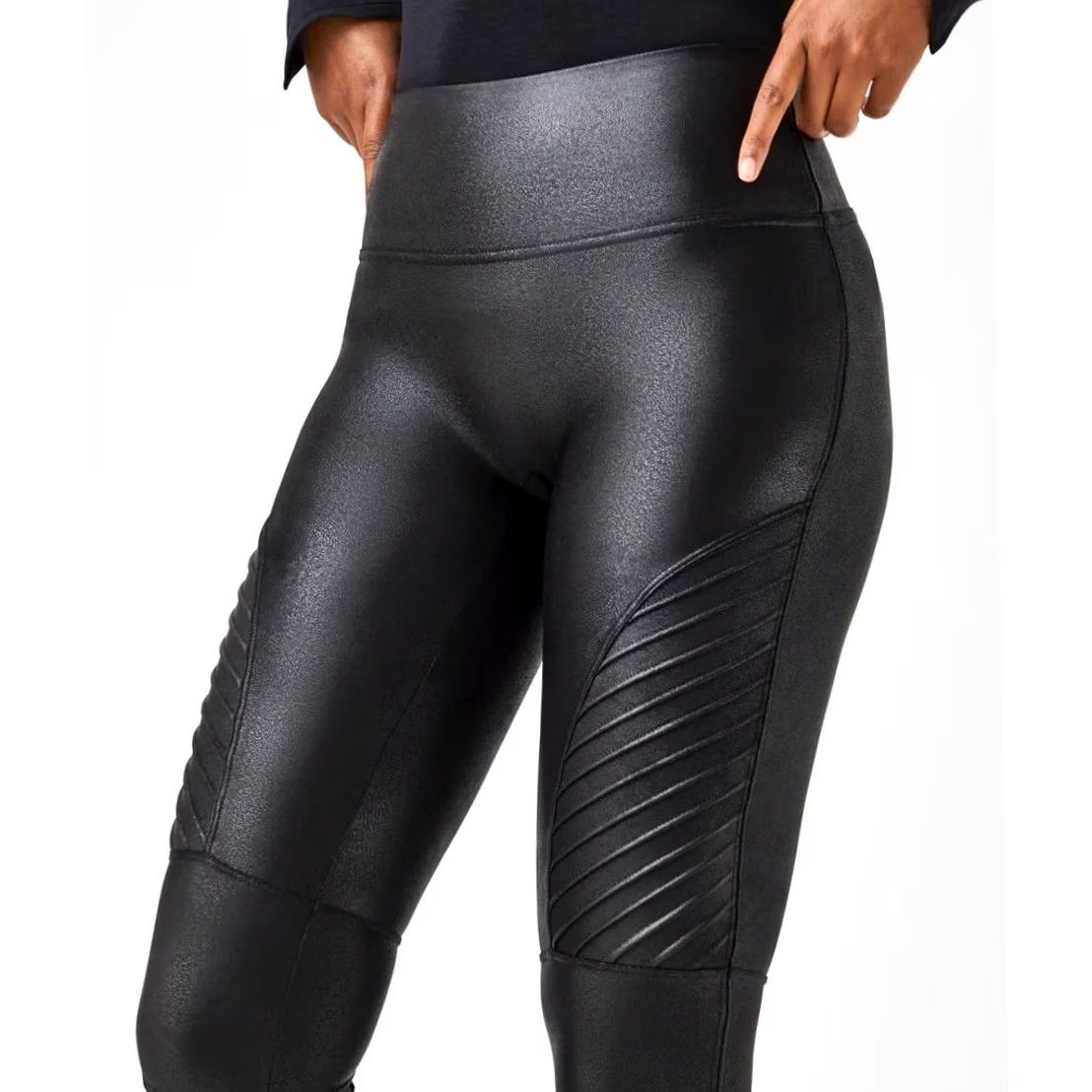Spanx SPANX Faux Leather Leggings SHINY MOTO BLACK Size Small Size 28" / US 6 / IT 42 - 6 Thumbnail