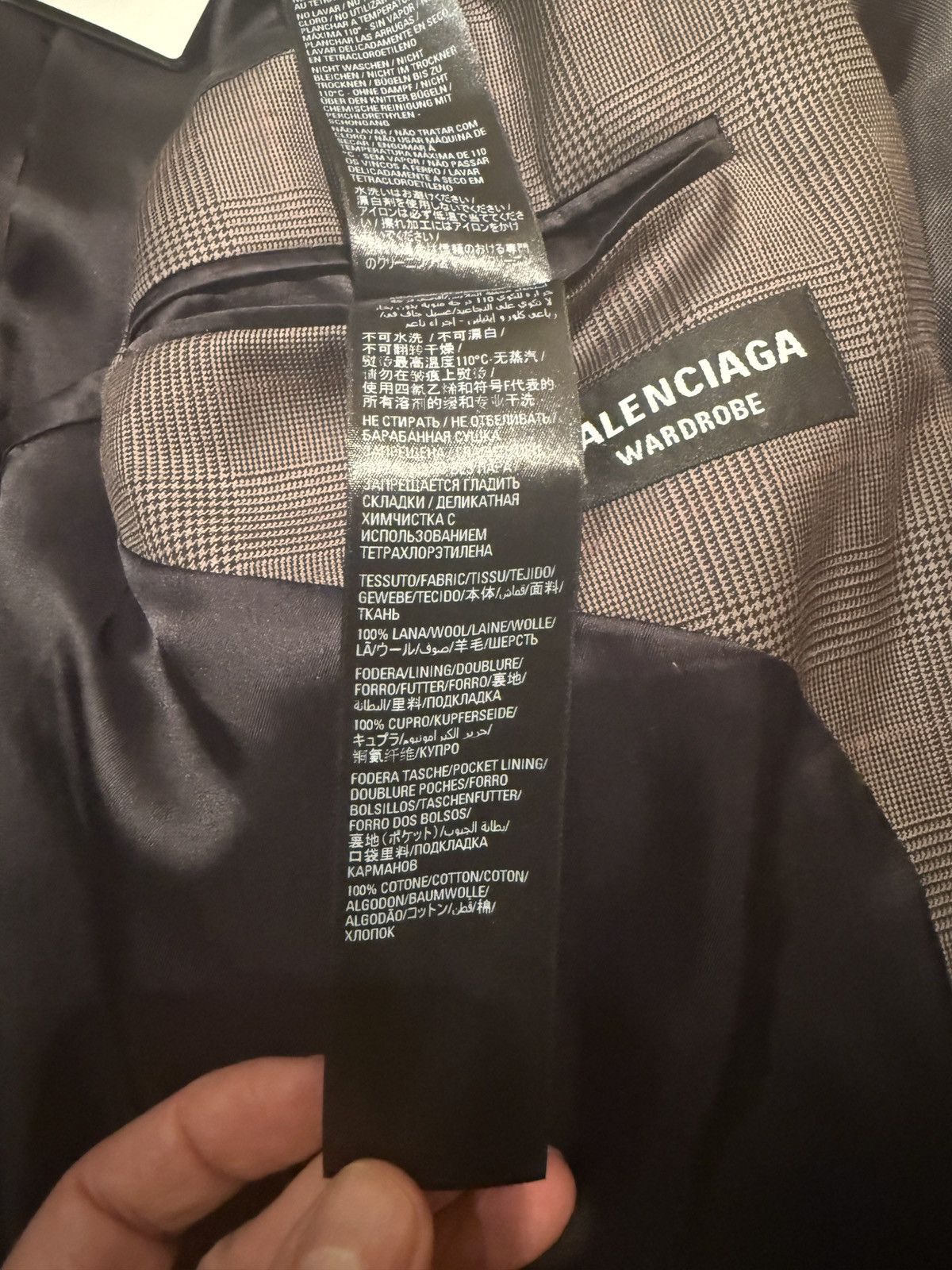 Balenciaga 'Washed' Prince Of Wales SB jacket Size 44R - 18 Thumbnail