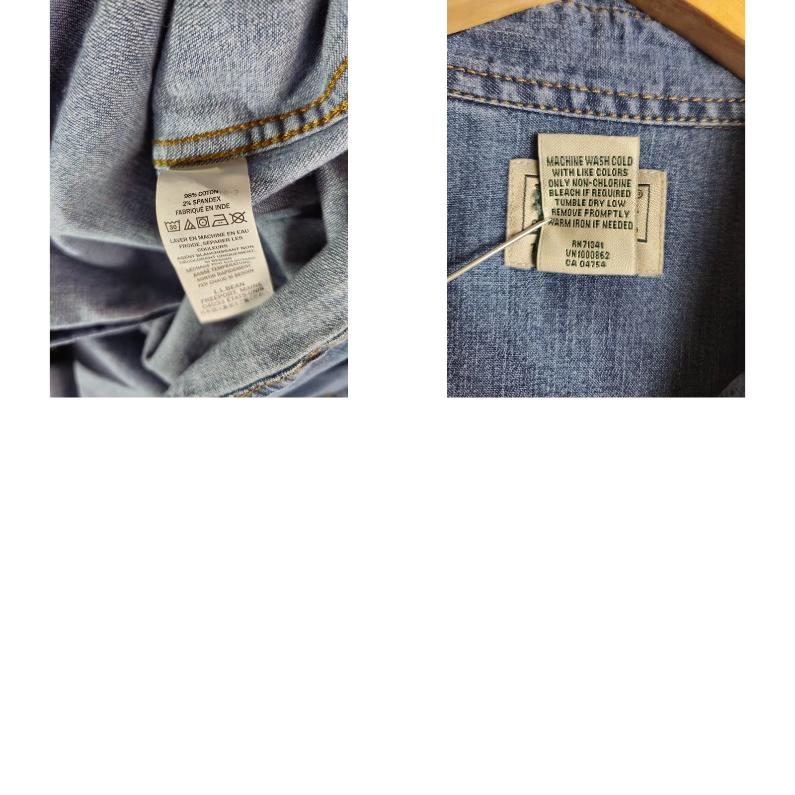 Vintage .L. Bean Denim Work Shirt Large Blue Size US L / EU 52-54 / 3 - 10 Thumbnail
