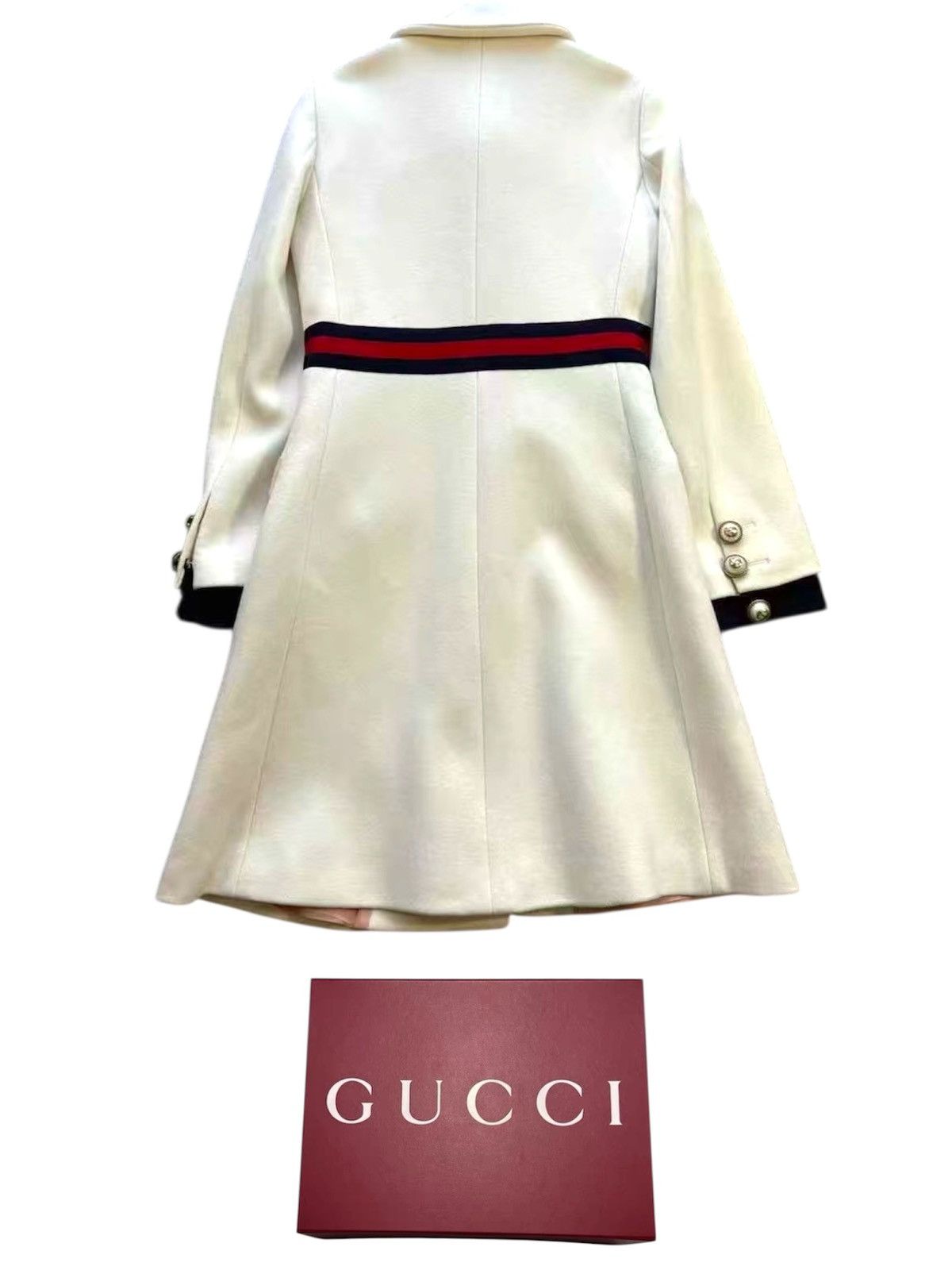 Gucci Gucci 36 GG Button White Wool Coat Jacket Size XS / US 0-2 / IT 36-38 - 2 Thumbnail